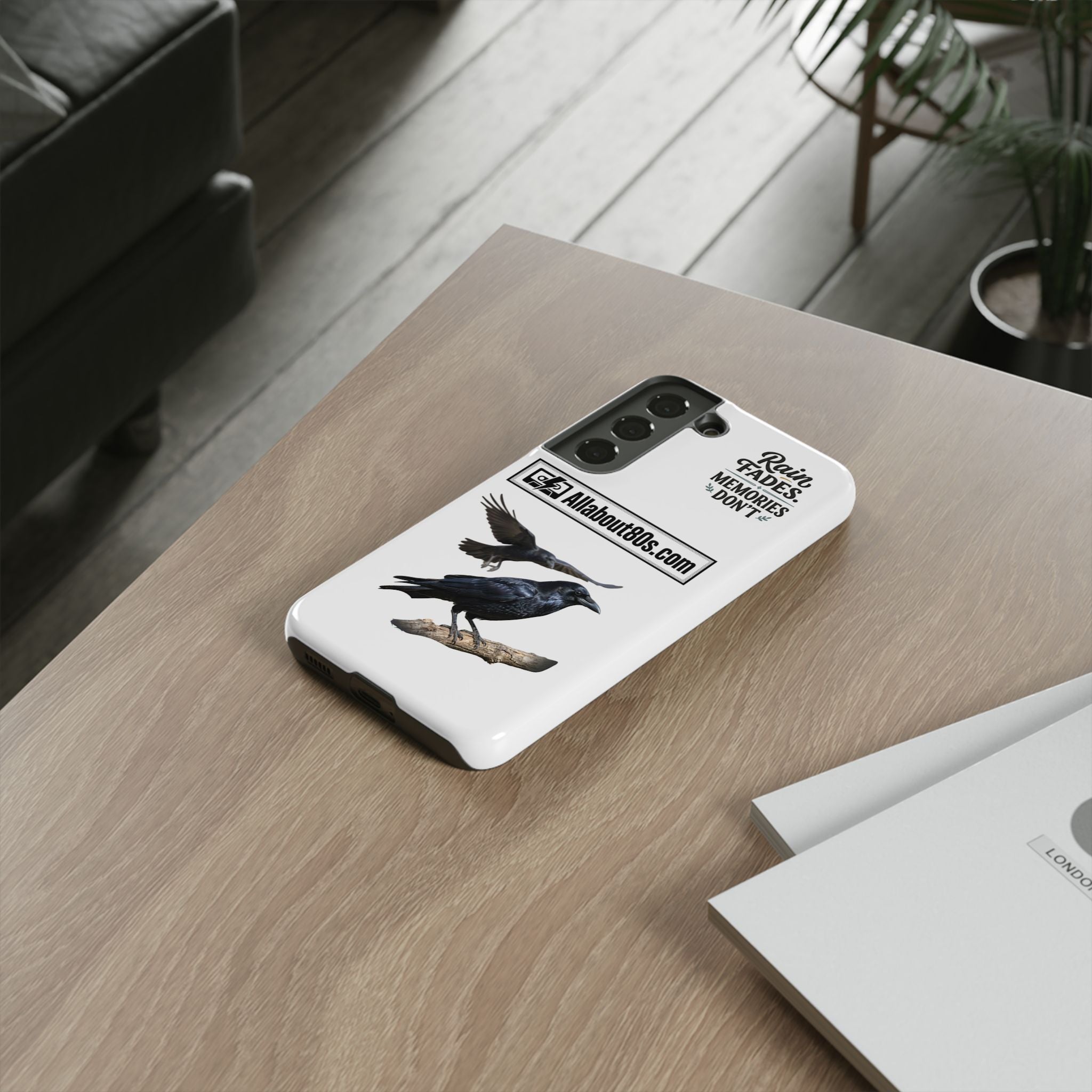Raven Flight Phone Case — Protective iPhone Case with Black Crow Design