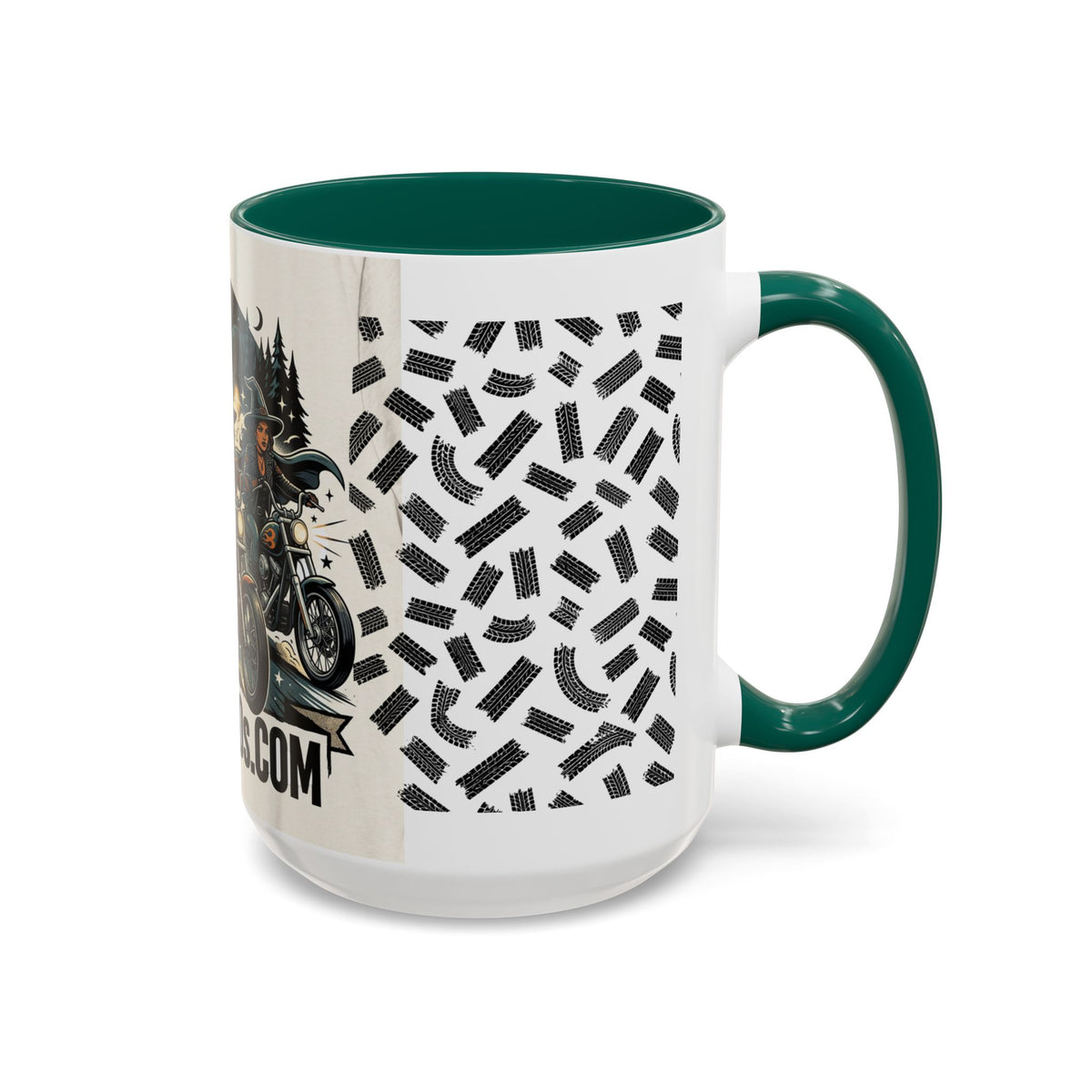 Witch Biker Sisters Coffee Mug — Halloween Motorcycle Witchcraft Design (11oz/15oz)