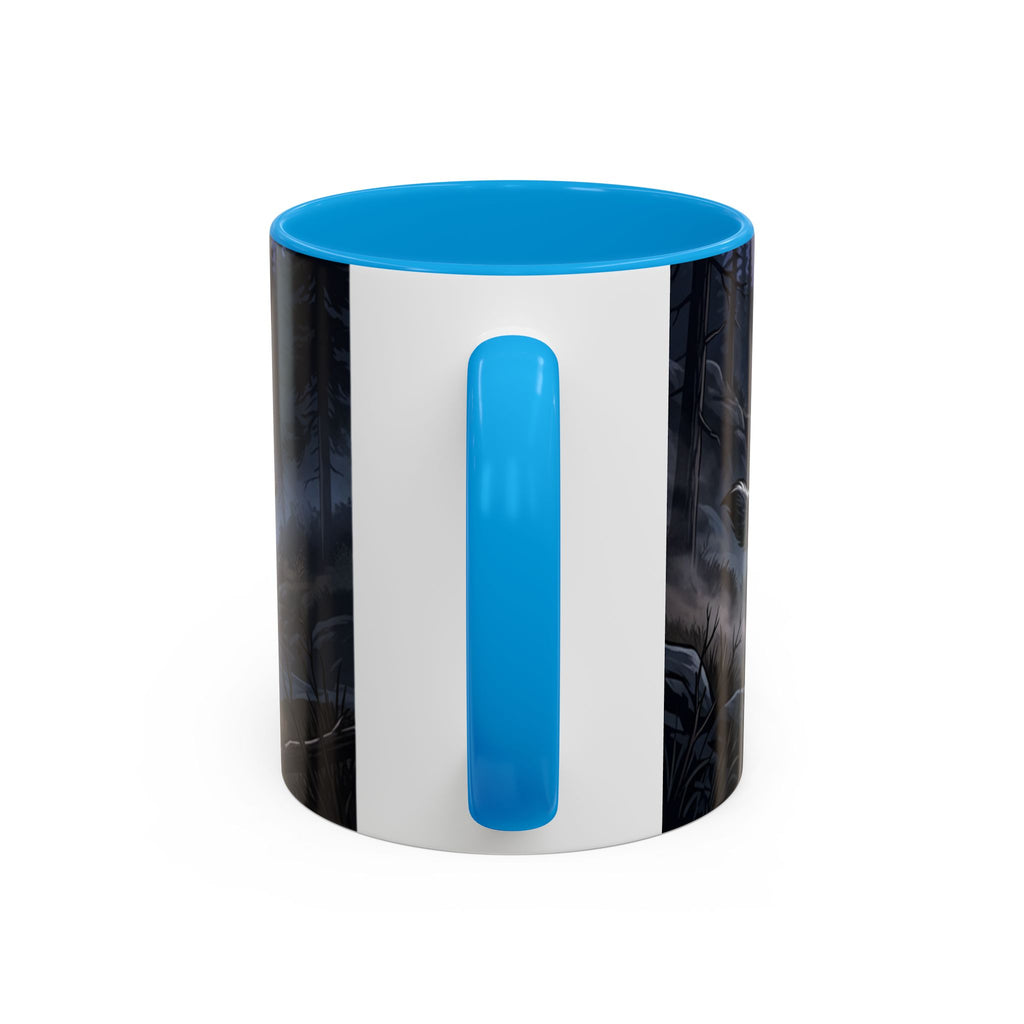 Wolf Pack Nightscape Mug — 11oz/15oz Scenic Black-Interior Coffee Cup