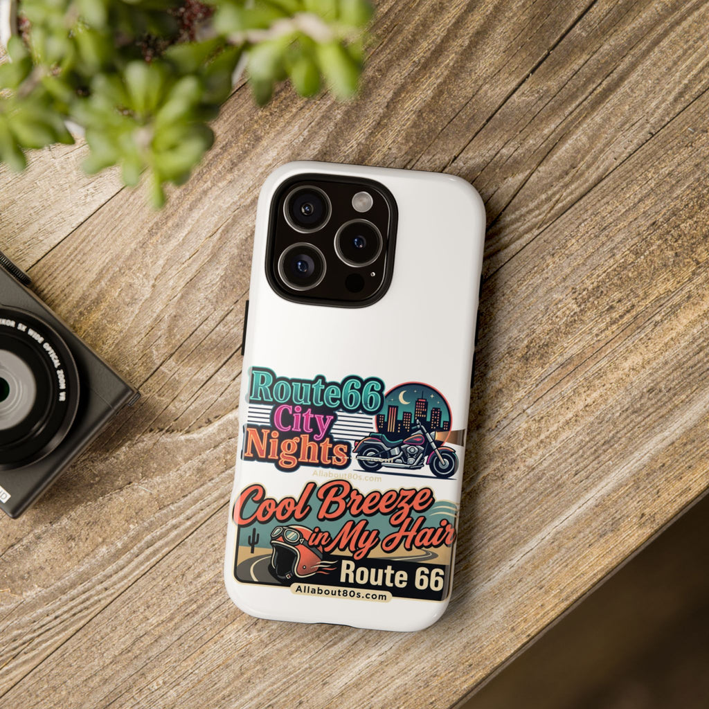 Phone Case — Route 66 City Nights Motorcycle Design