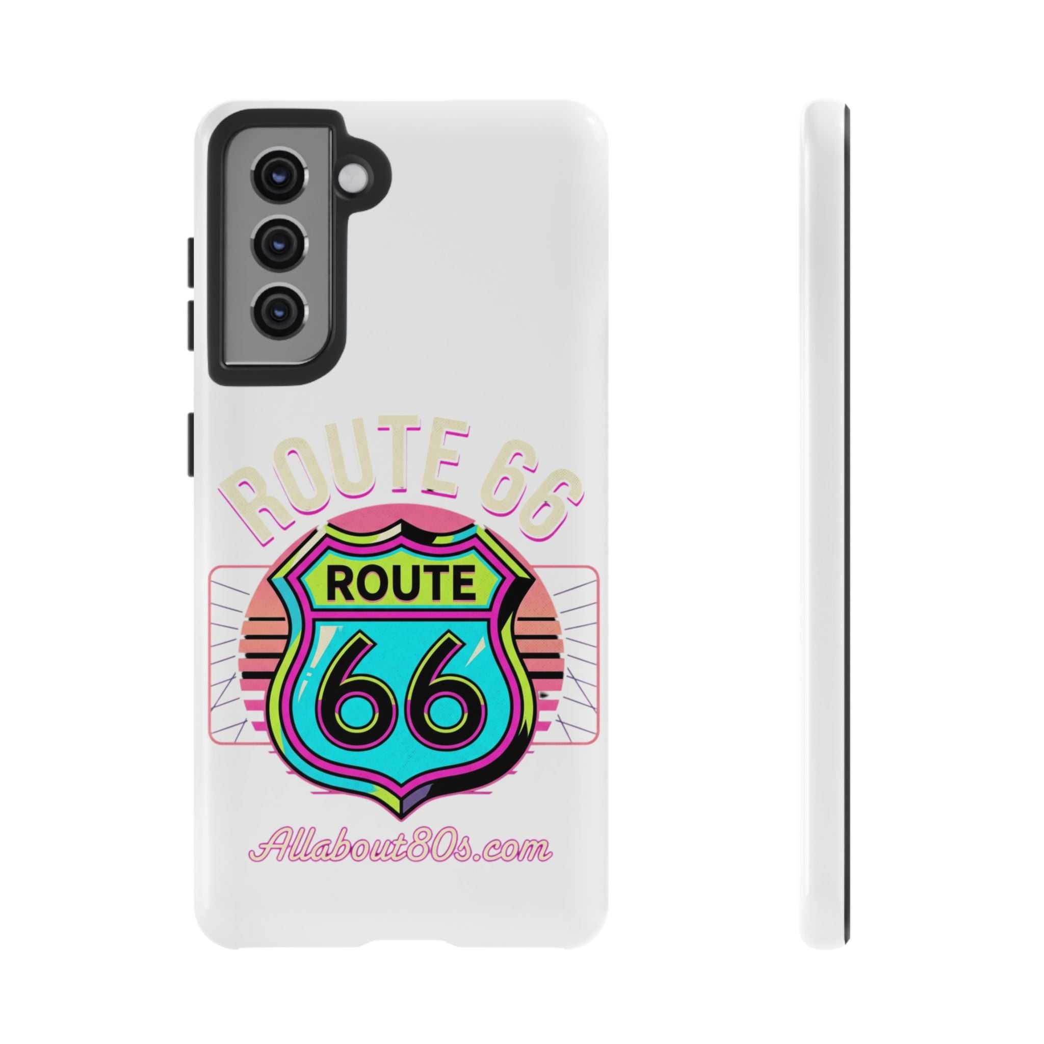 Route 66 Neon Phone Case — Retro Road Trip iPhone Cover