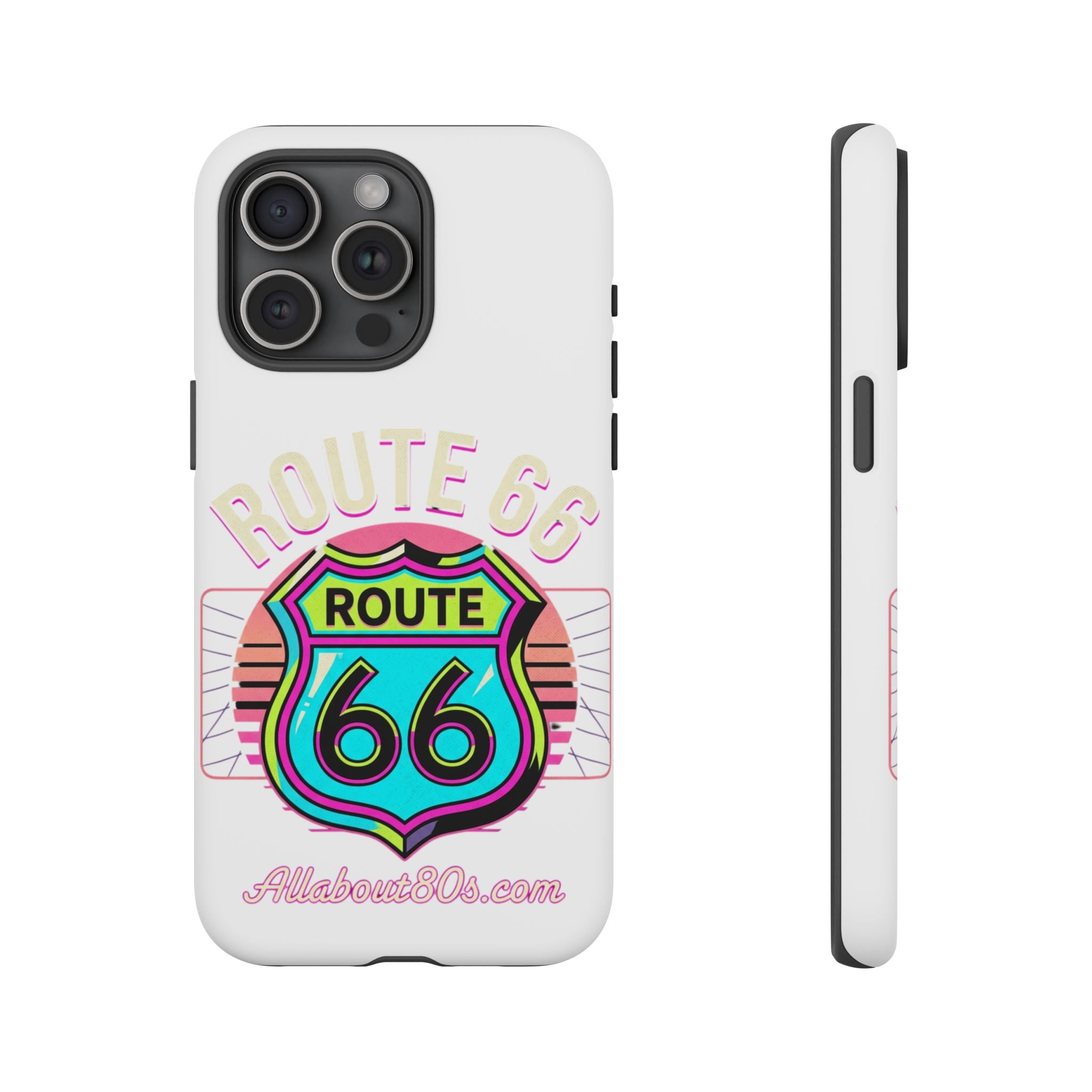 Route 66 Neon Phone Case — Retro Road Trip iPhone Cover