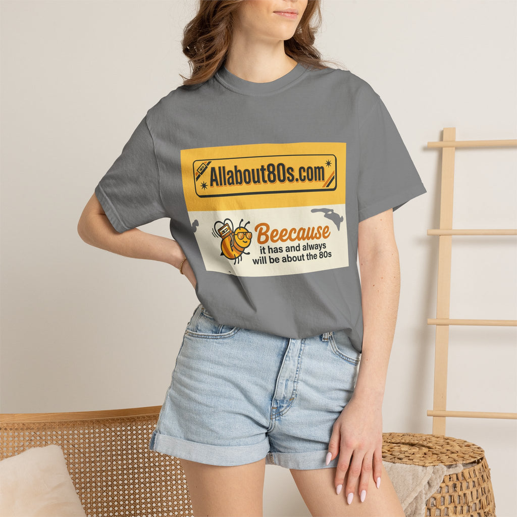 Allabout80s "Beeecause" Retro 80s Graphic T-Shirt