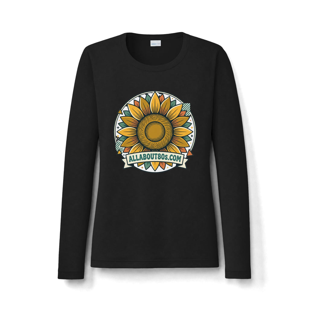 Women's Sunflower Graphic Long Sleeve — "allaboutbos.com" Logo Tee