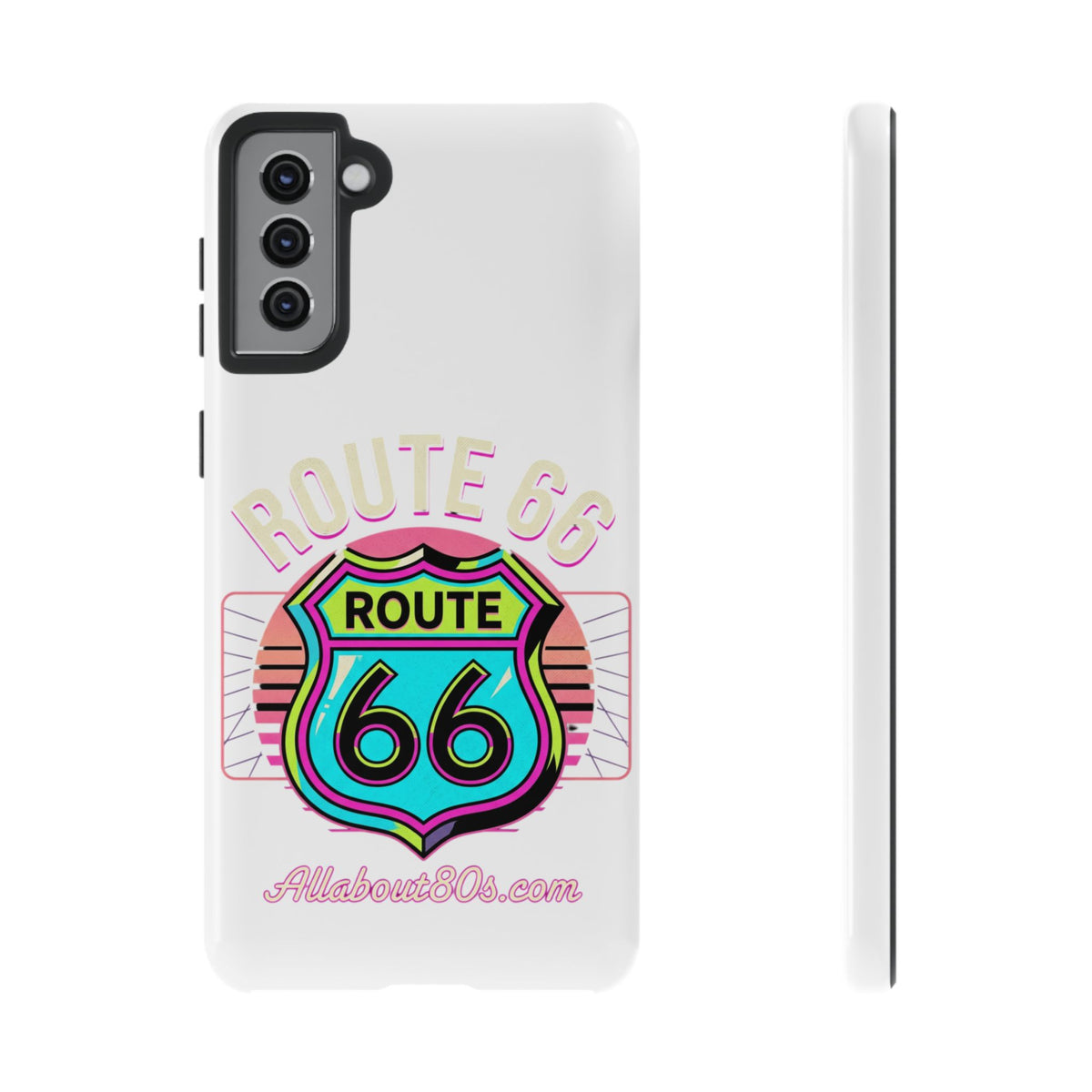 Route 66 Neon Phone Case — Retro Road Trip iPhone Cover