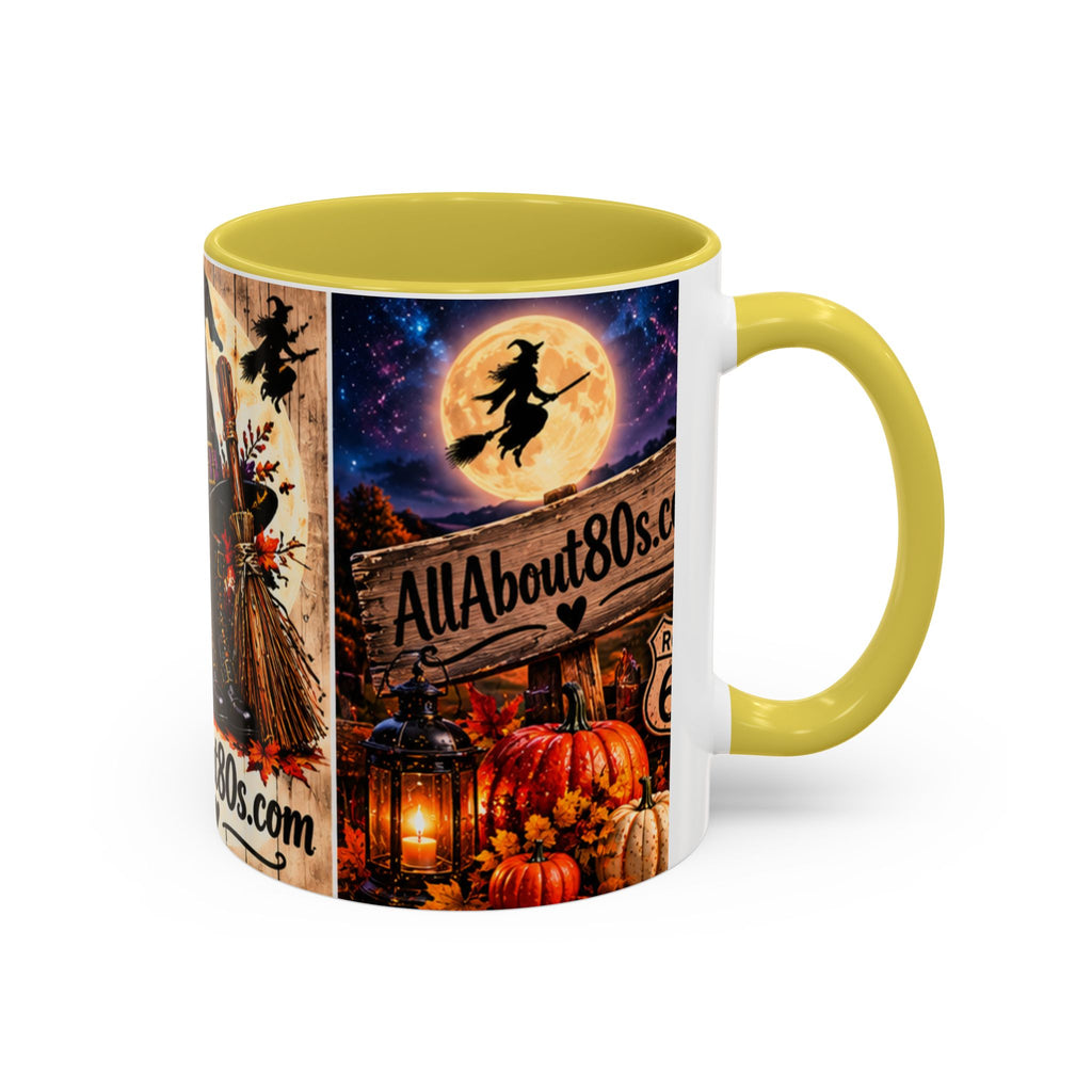 Halloween Witch Scene Coffee Mug — AllAbout80s.com Pumpkin & Moon 11oz/15oz