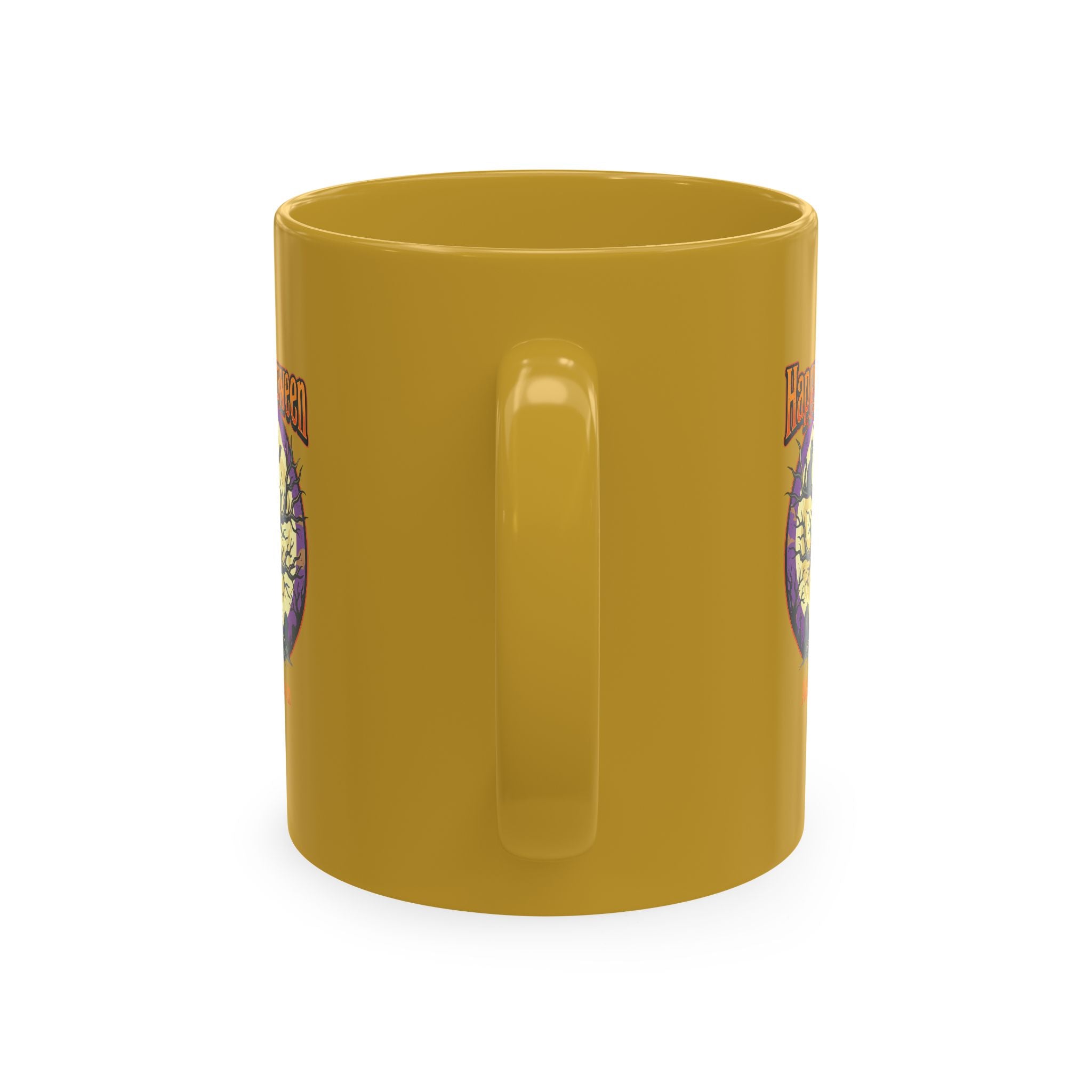 Happy Halloween Ceramic Mug — Spooky Tree & Moon Coffee Cup