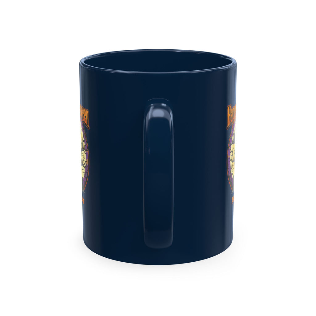 Happy Halloween Ceramic Mug — Spooky Tree & Moon Coffee Cup