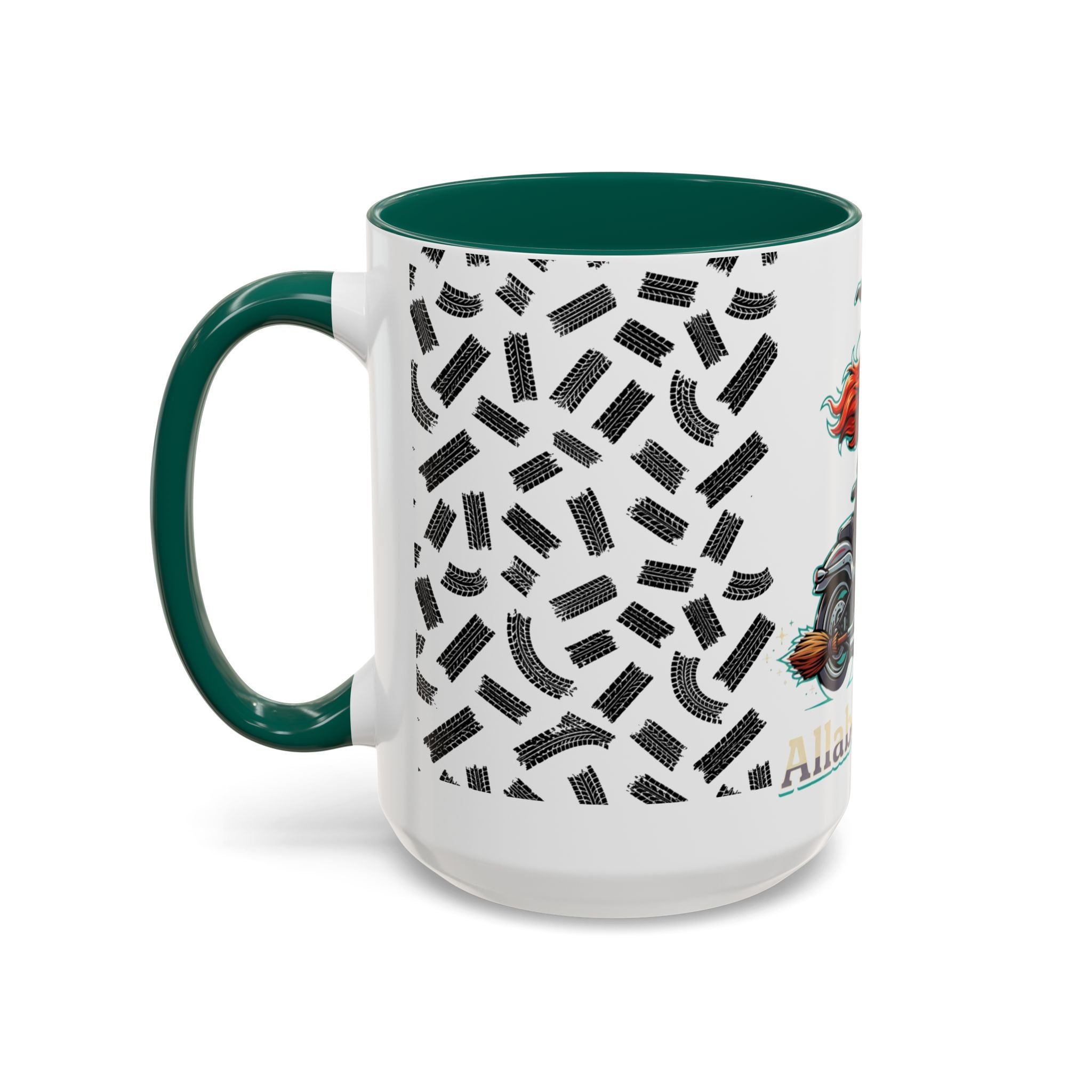 Witch Motorcycle Mug — Red-Haired Biker Witch Ceramic Coffee Cup