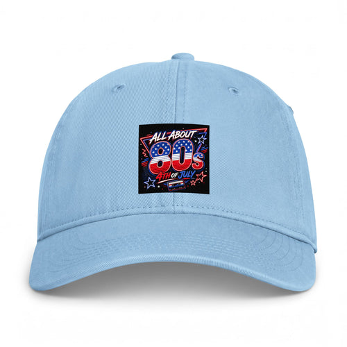 80s Retro Flag Dad Hat — "All About 80s" Washed Baseball Cap