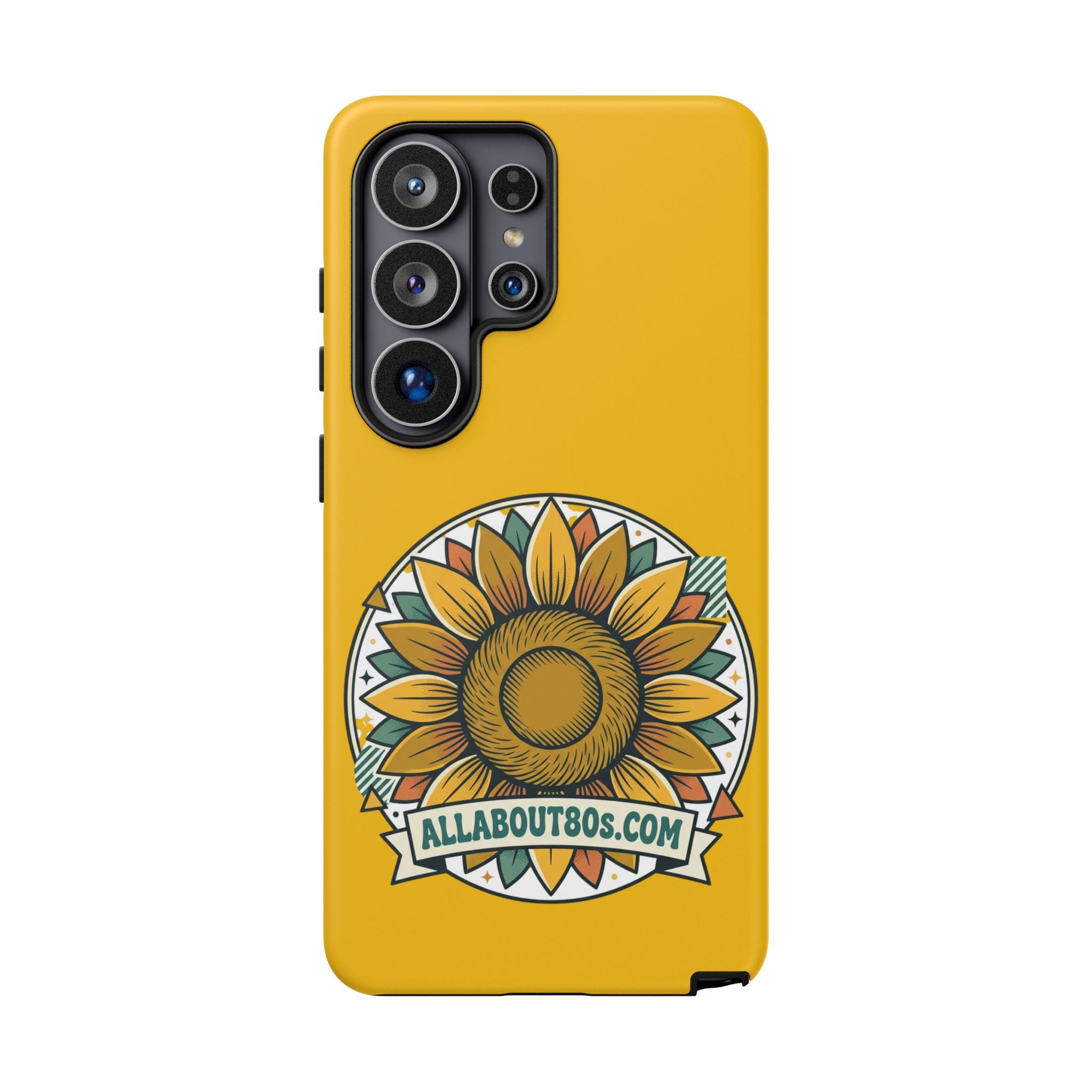 Sunflower Logo Phone Case — AllAbout80s.com Yellow Protective Cover