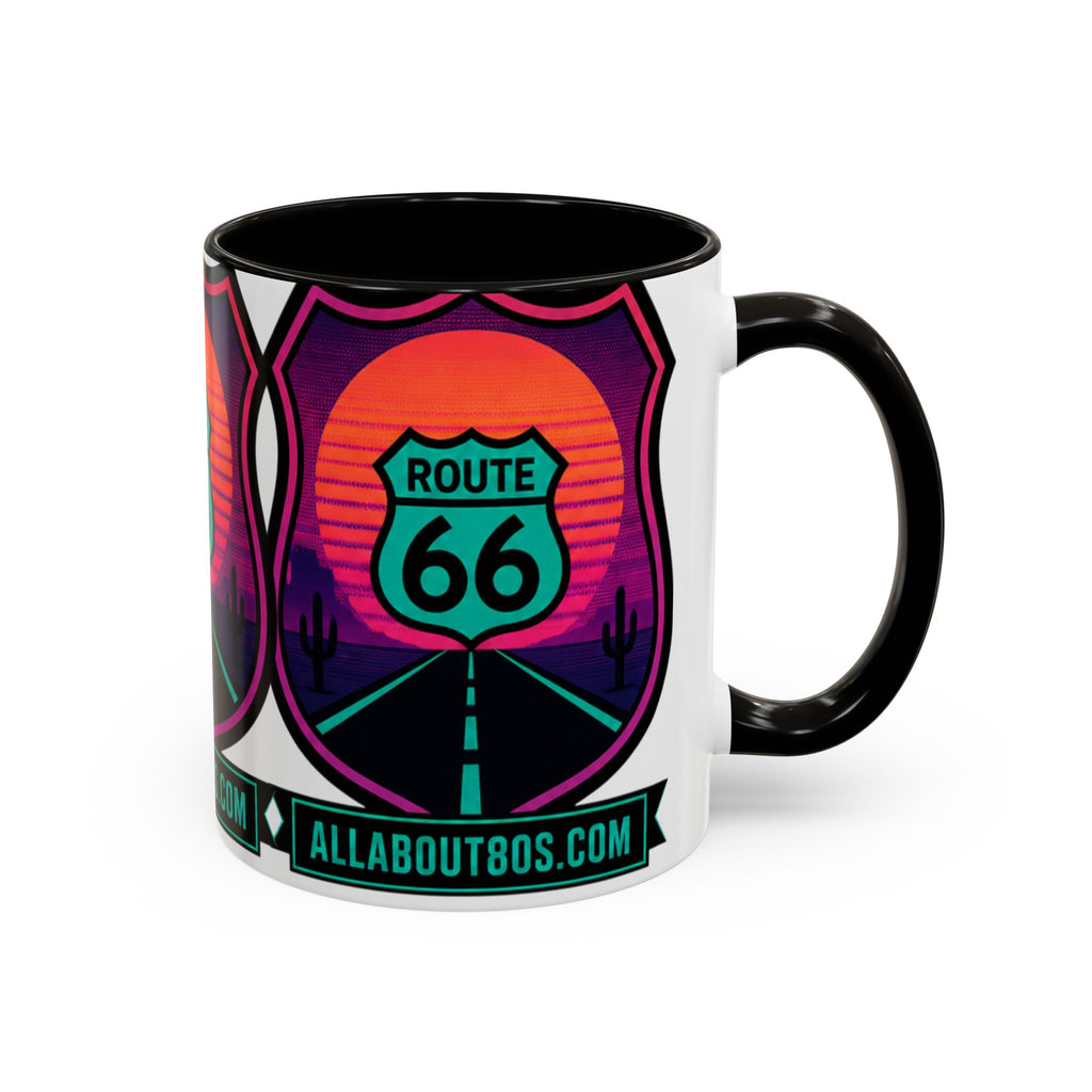 Route 66 Sunset Mug — Retro Neon Travel Coffee Cup (11oz & 15oz)