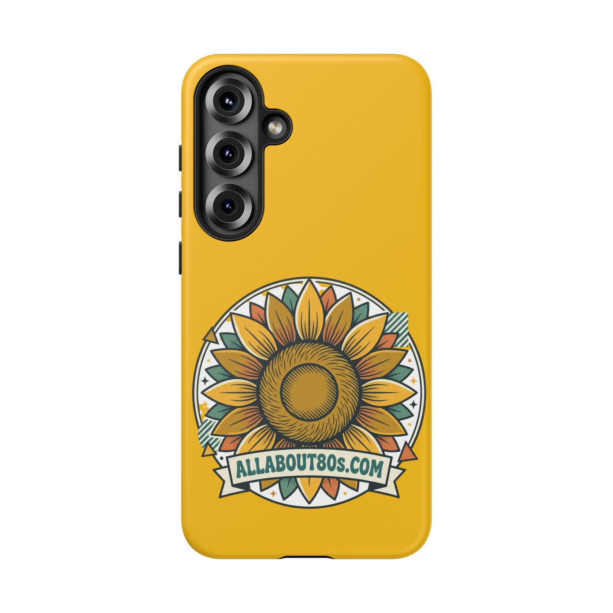 Sunflower Logo Phone Case — AllAbout80s.com Yellow Protective Cover