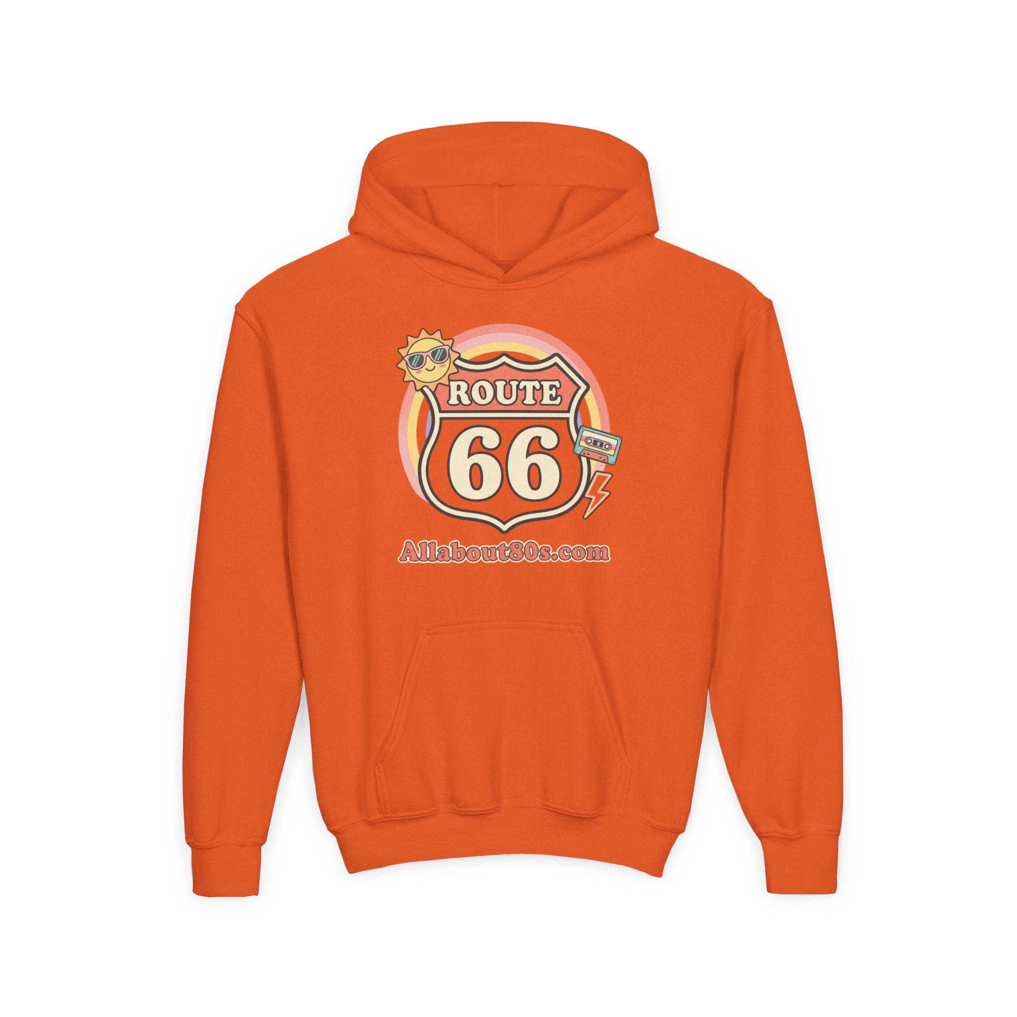 Route 66 Youth Hoodie — Retro Road Trip Graphic Sweatshirt