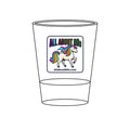 Shot Glass — "All About 80s" Rainbow Unicorn Engraved 1.5oz Collectible