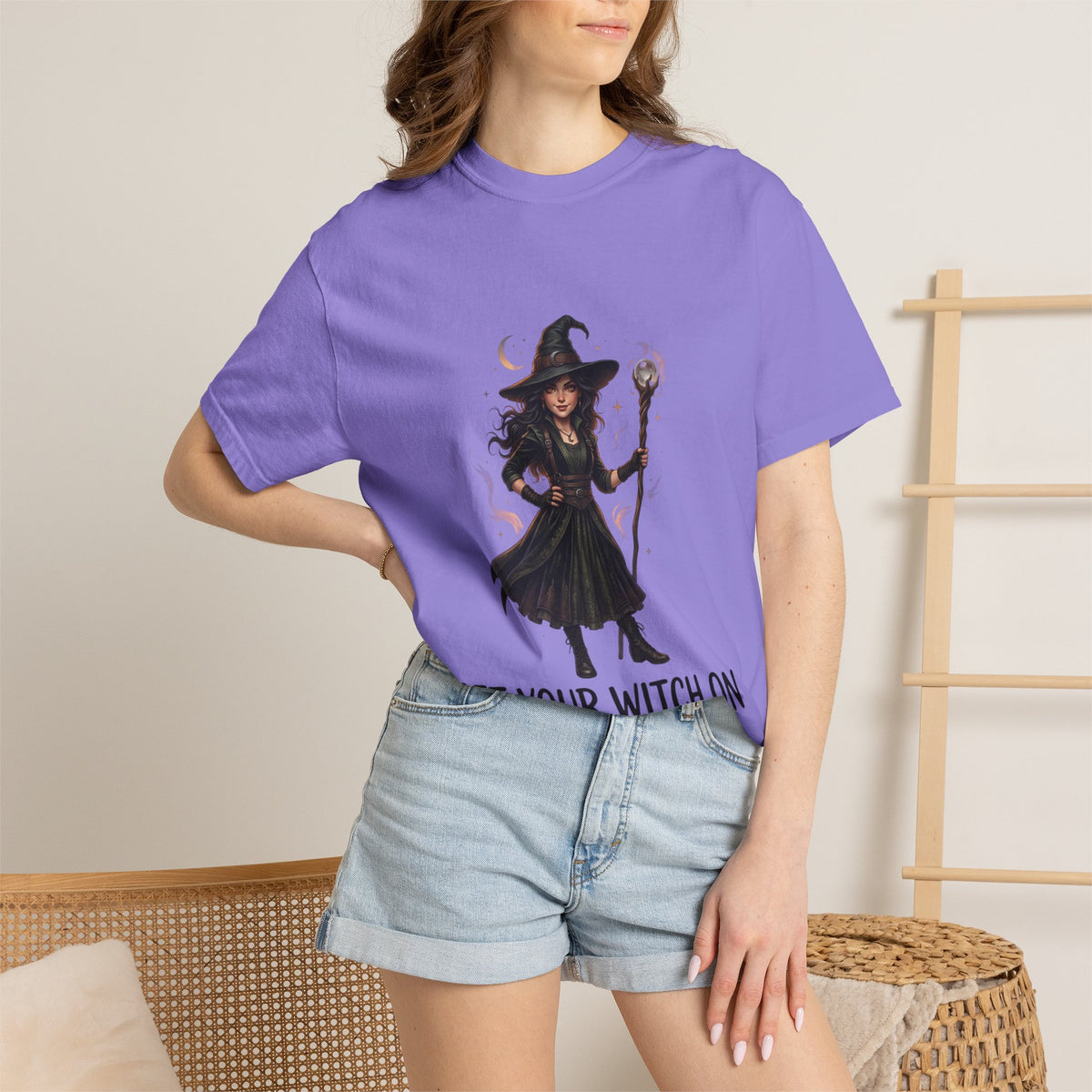 Witch Graphic T-Shirt — "Get Your Witch On" Halloween Tee