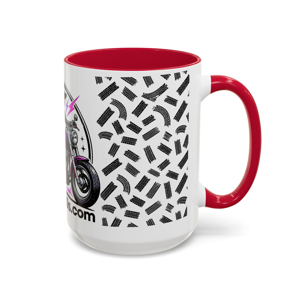 Witch Biker Motorcycle Mug — Retro 80s Neon Witch on Bike Coffee Cup (11oz/15oz)
