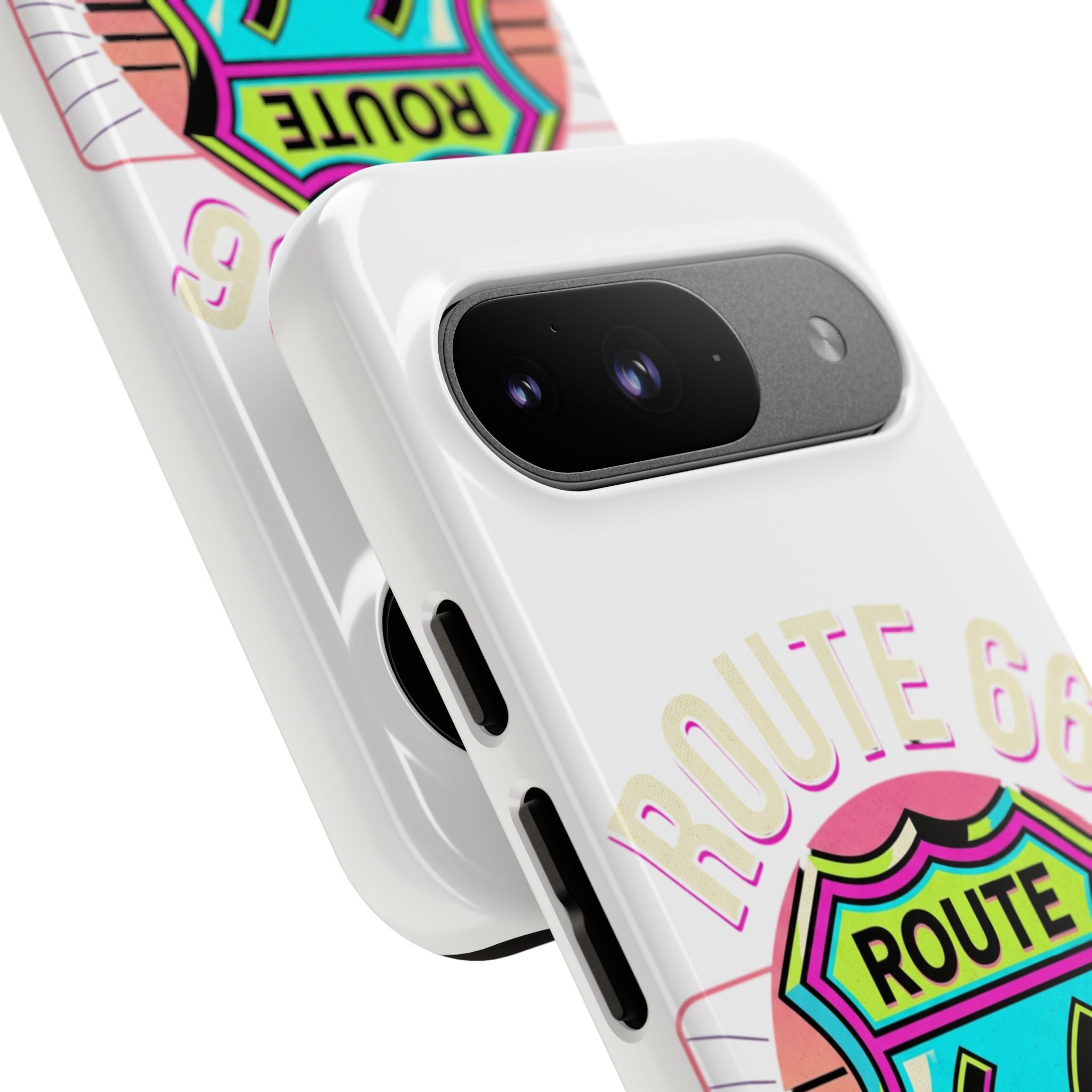Route 66 Neon Phone Case — Retro Road Trip iPhone Cover