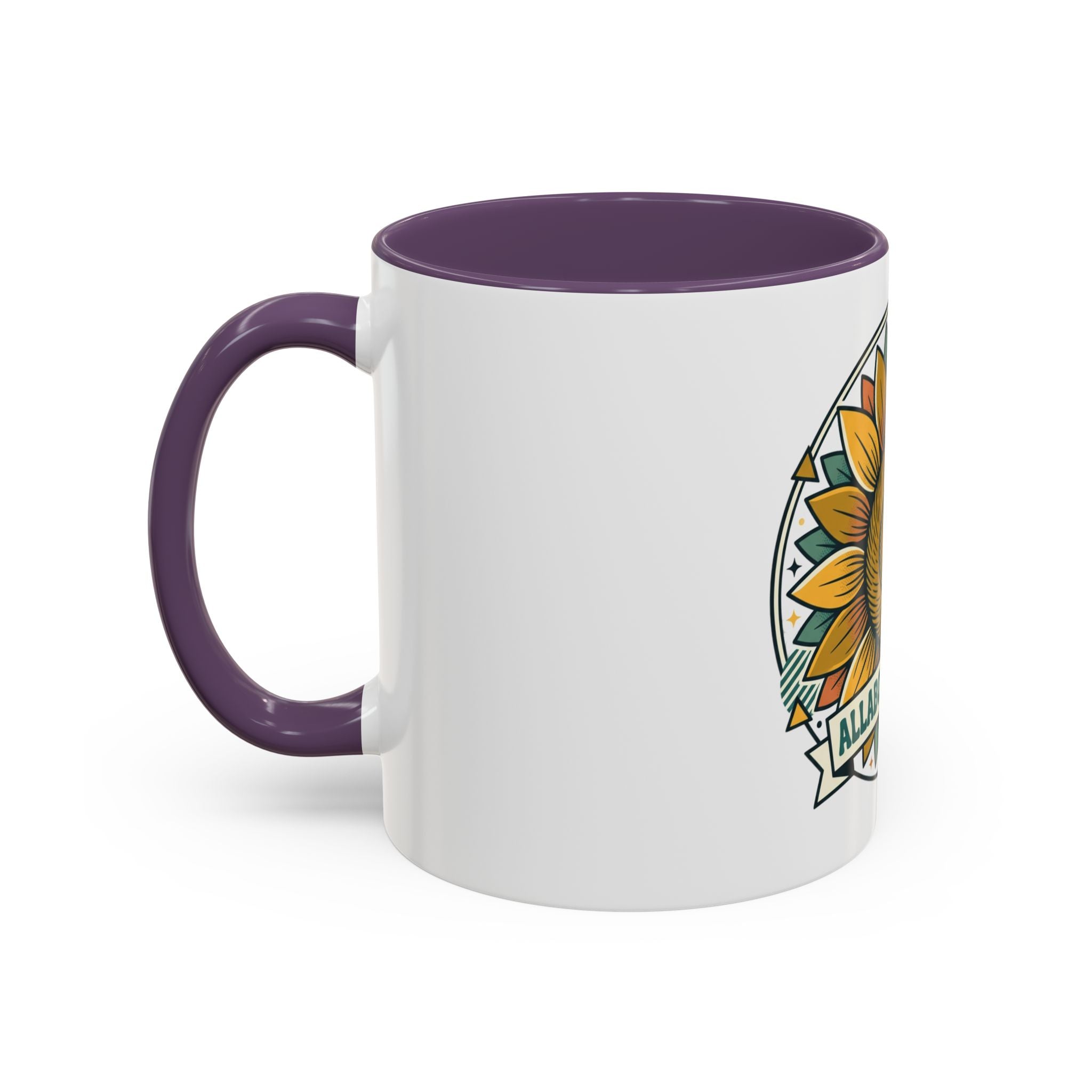 Sunflower Logo Coffee Mug — AllAbout80s.com Accent Ceramic Mug (11/15oz)