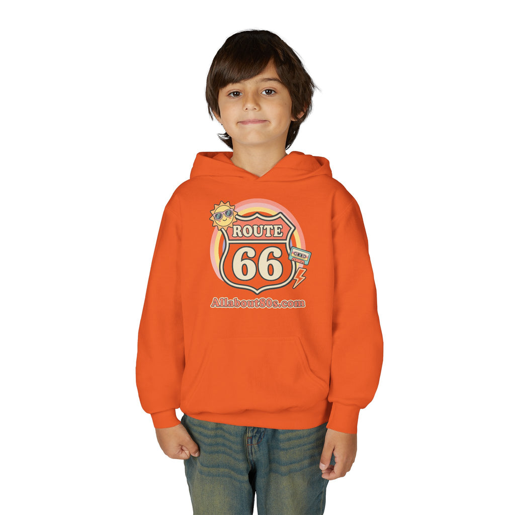 Route 66 Youth Hoodie — Retro Road Trip Graphic Sweatshirt