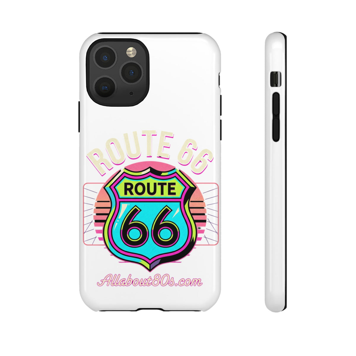 Route 66 Neon Phone Case — Retro Road Trip iPhone Cover