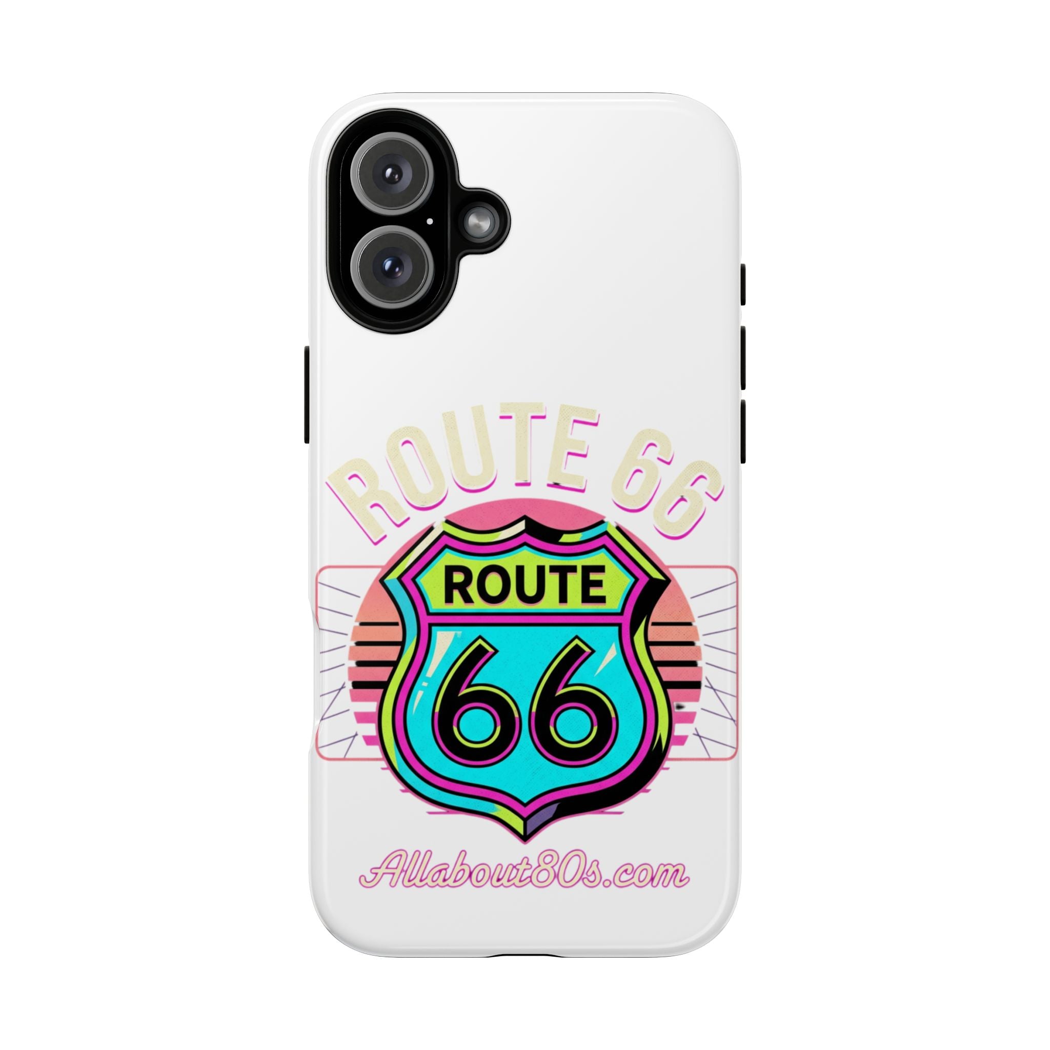 Route 66 Neon Phone Case — Retro Road Trip iPhone Cover