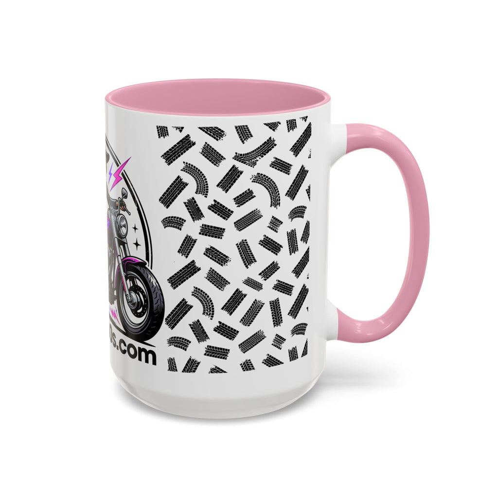 Witch Biker Motorcycle Mug — Retro 80s Neon Witch on Bike Coffee Cup (11oz/15oz)