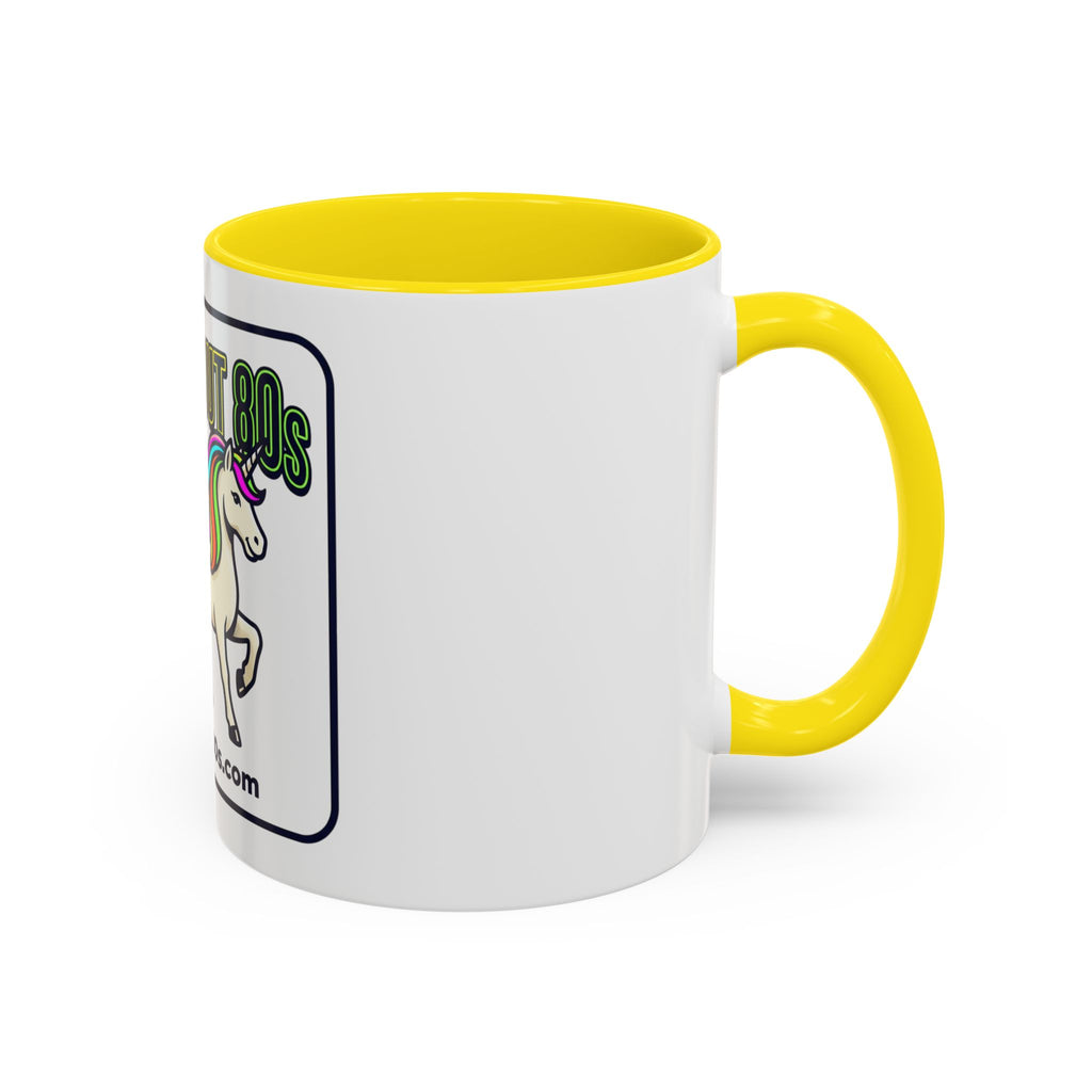 80s Unicorn Coffee Mug — Allabout80s Retro Rainbow Accent Mug (11/15oz)