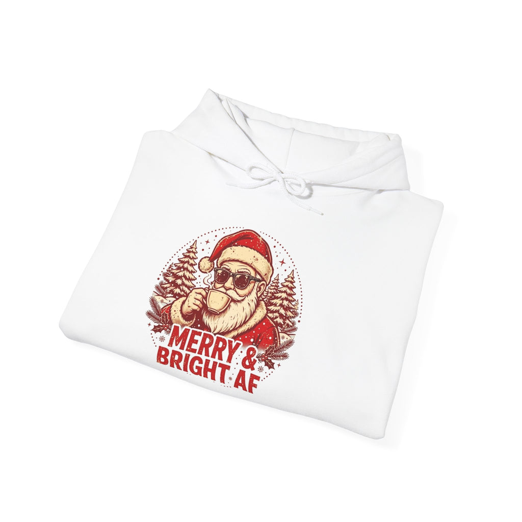 Merry & Bright AF Christmas Santa Hoodie