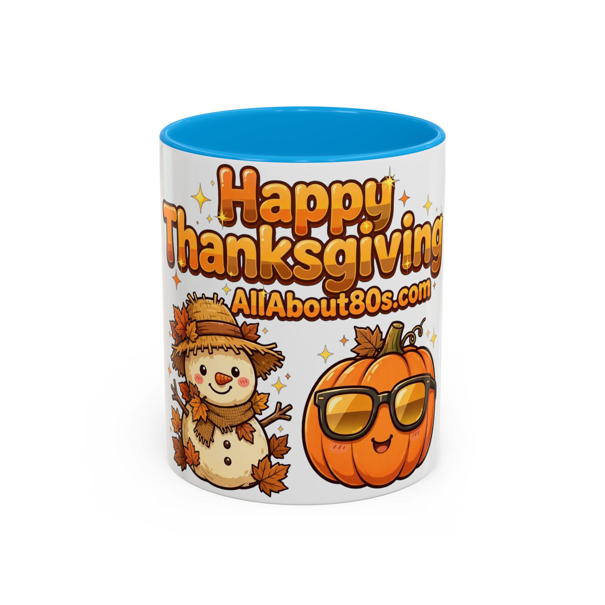 Happy Thanksgiving Pumpkin & Scarecrow Mug – Festive Fall Coffee Cup (11oz, 15oz)