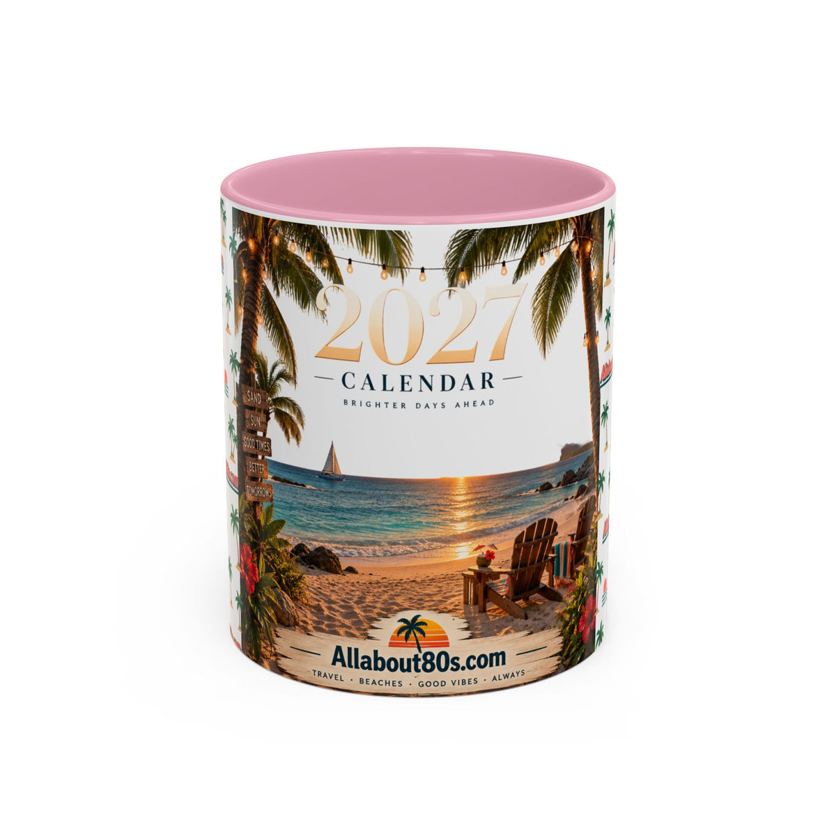 2025 Beach Sunset Calendar Mug