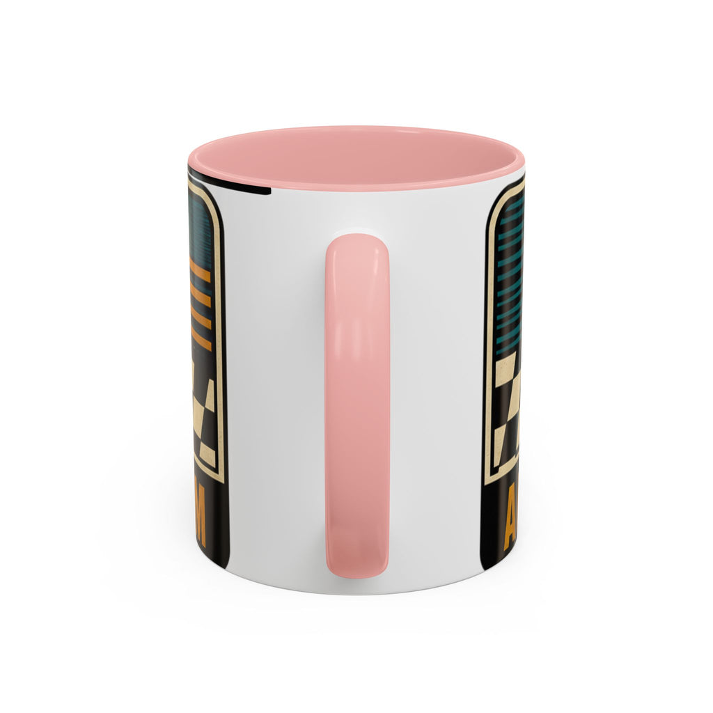 Route 66 Retro Checkerboard Coffee Mug — Vintage Road Trip 11/15oz Accent Mug