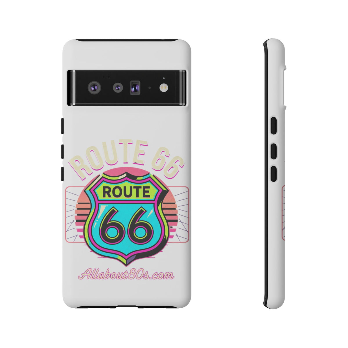 Route 66 Neon Phone Case — Retro Road Trip iPhone Cover
