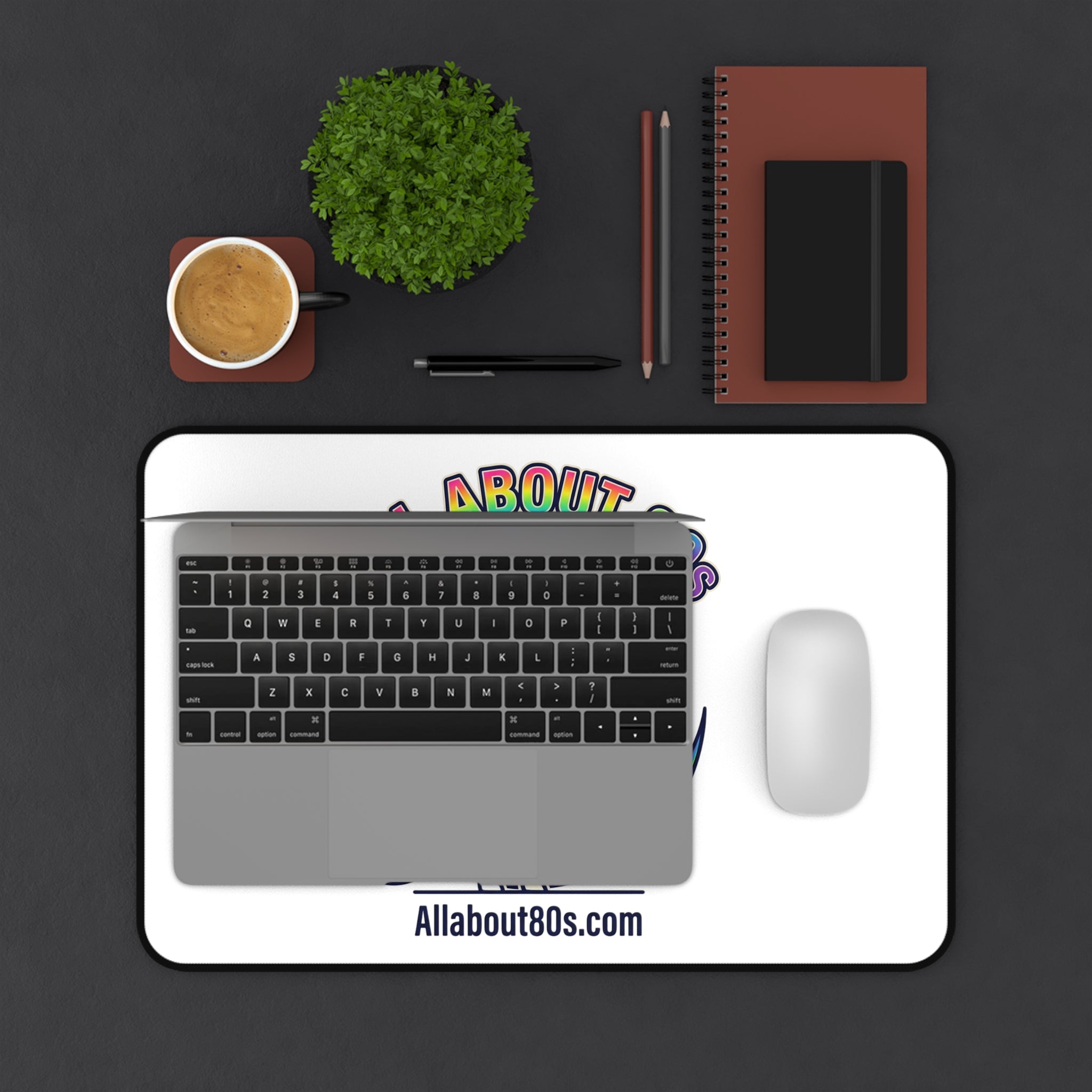 Retro Rainbow Unicorn Desk Mat — "All About 80s" Gaming Mouse Pad