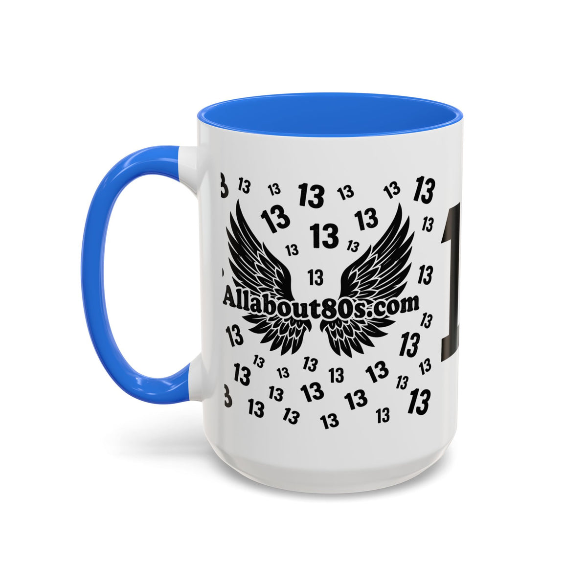 Number 13 Accent Mug — Bold Sports-Style Ceramic Coffee Cup (11oz/15oz)