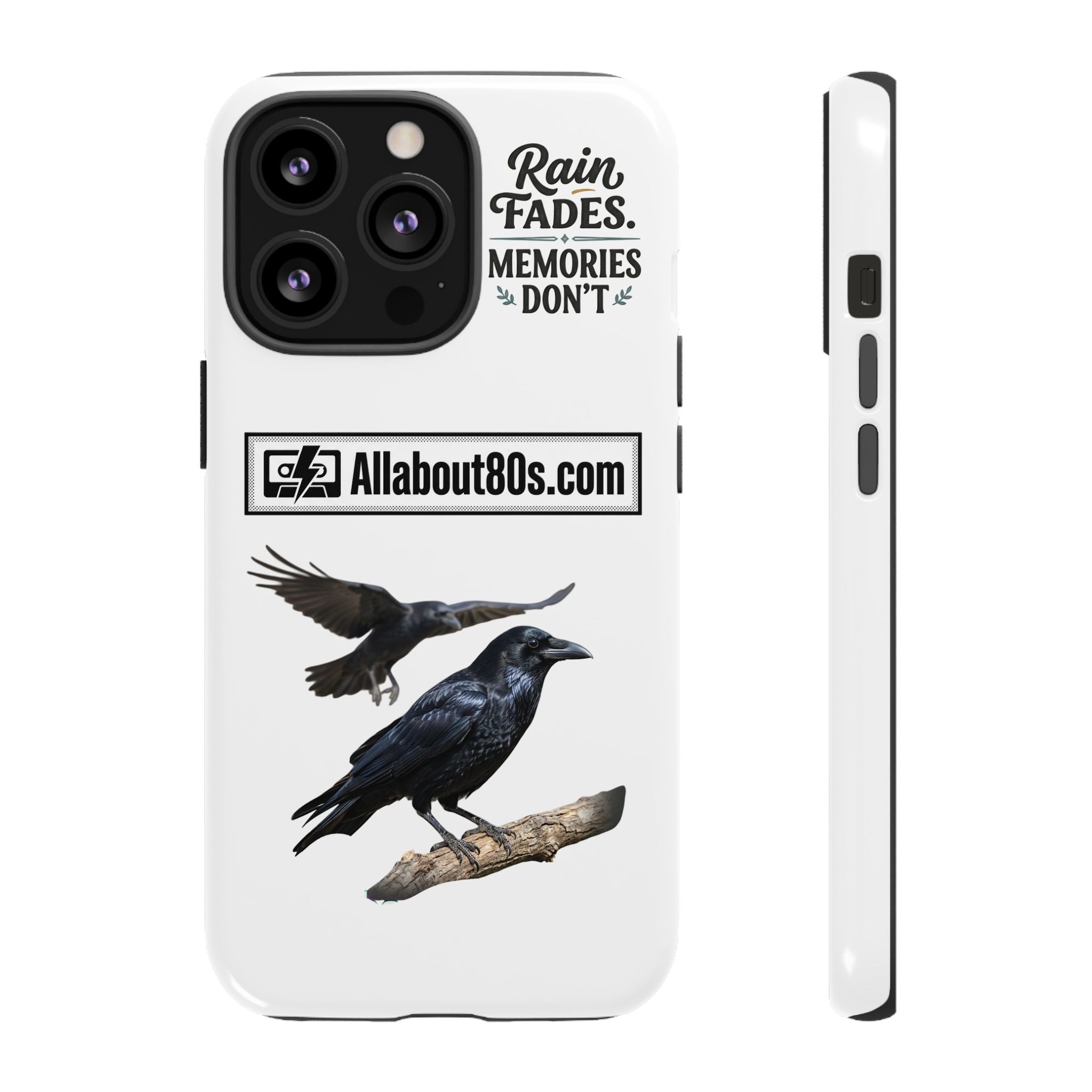 Raven Flight Phone Case — Protective iPhone Case with Black Crow Design