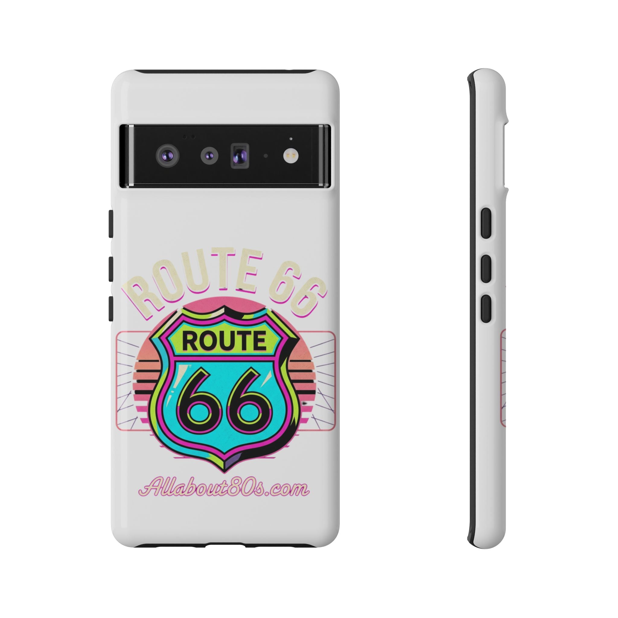 Route 66 Neon Phone Case — Retro Road Trip iPhone Cover