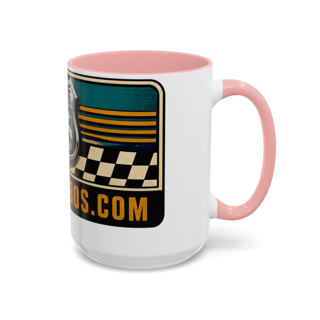 Route 66 Retro Checkerboard Coffee Mug — Vintage Road Trip 11/15oz Accent Mug