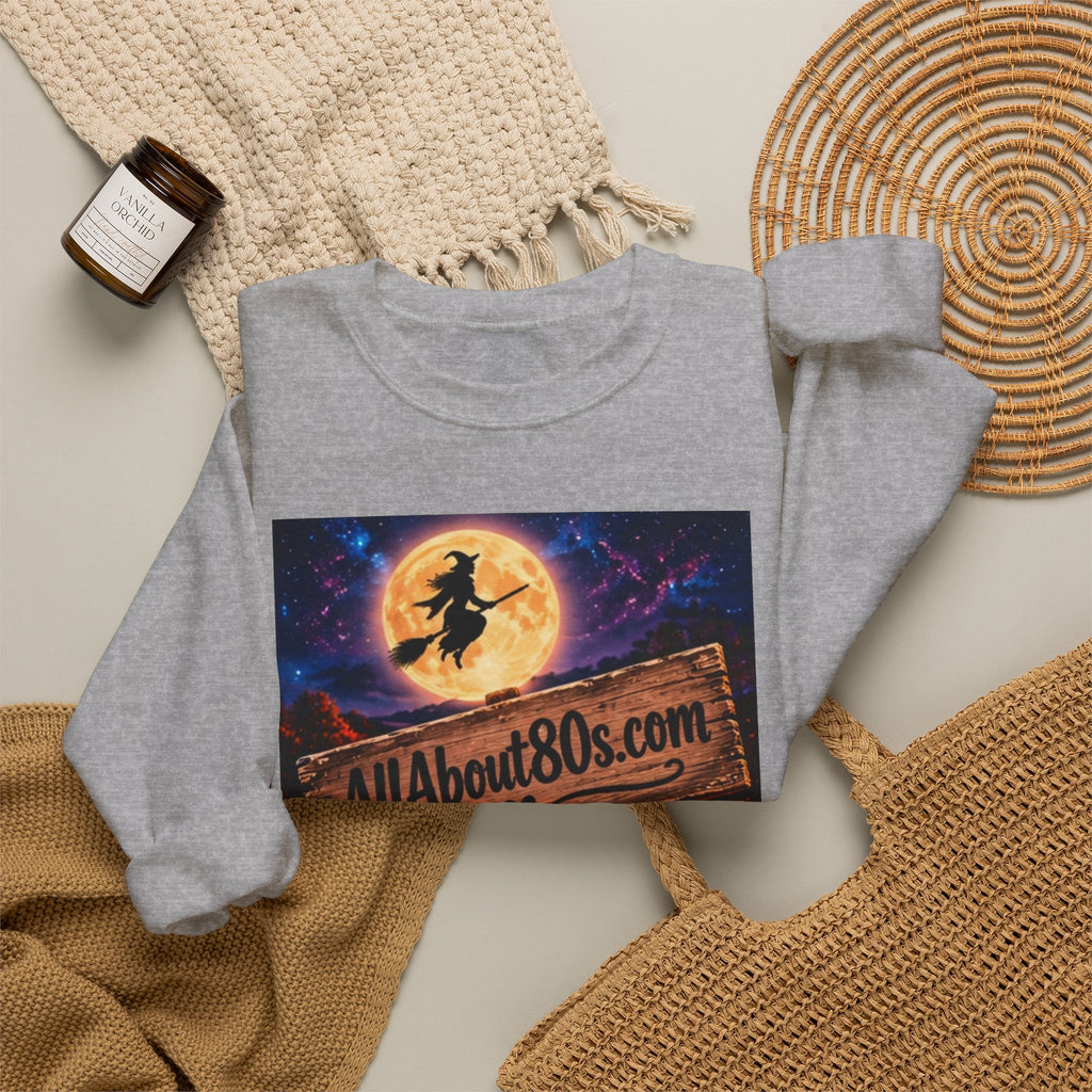 Halloween Route 66 Sweatshirt — AllAbout80s.com Pumpkin Witch Crewneck