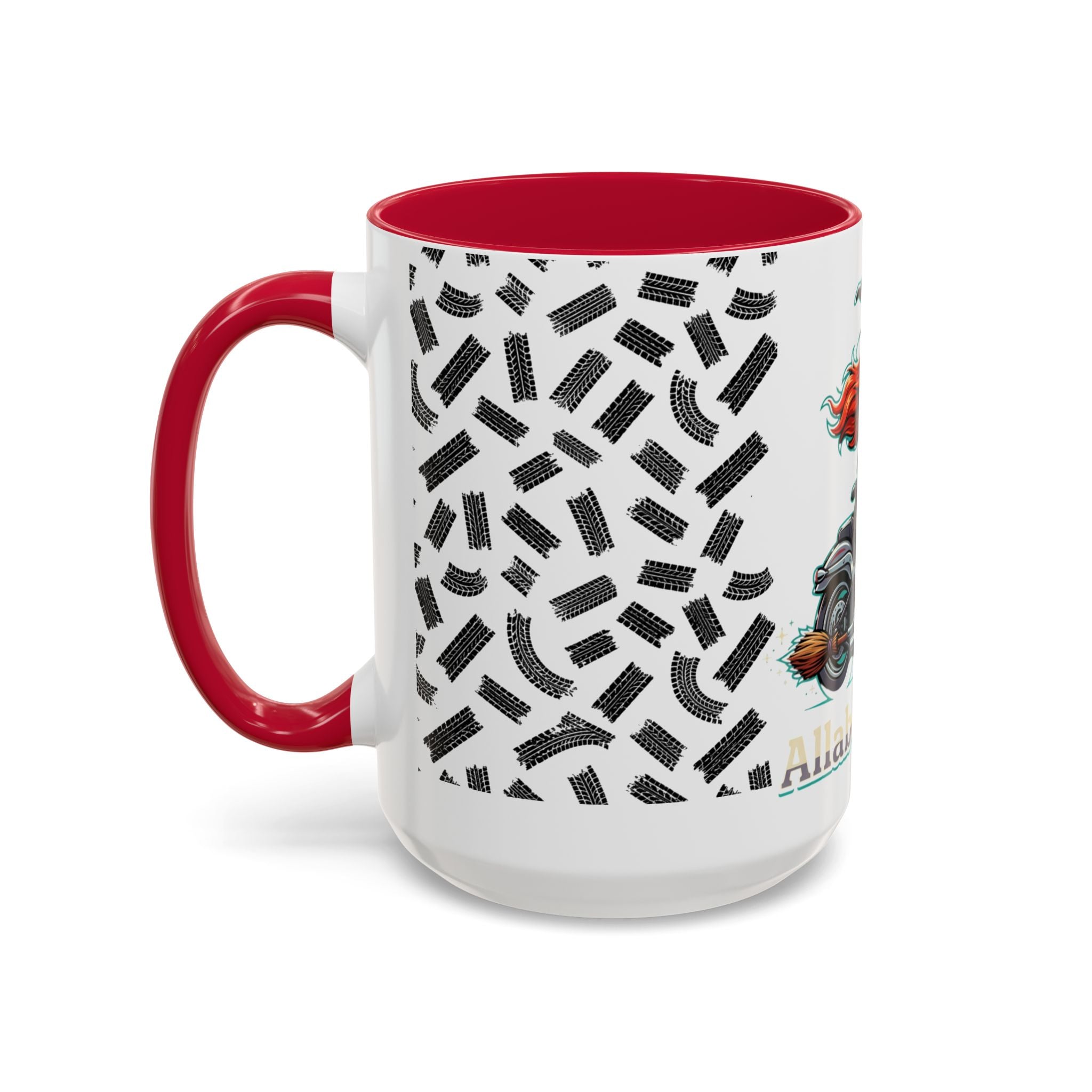 Witch Motorcycle Mug — Red-Haired Biker Witch Ceramic Coffee Cup