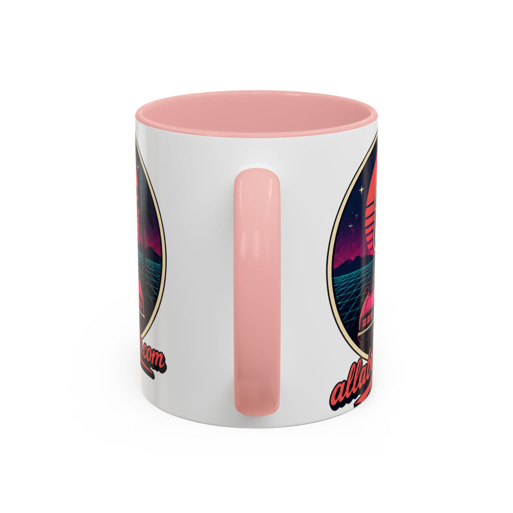 Route 66 Retro 80s Accent Coffee Mug — 'allabout80s' Vintage Sunset Design (11/15oz)