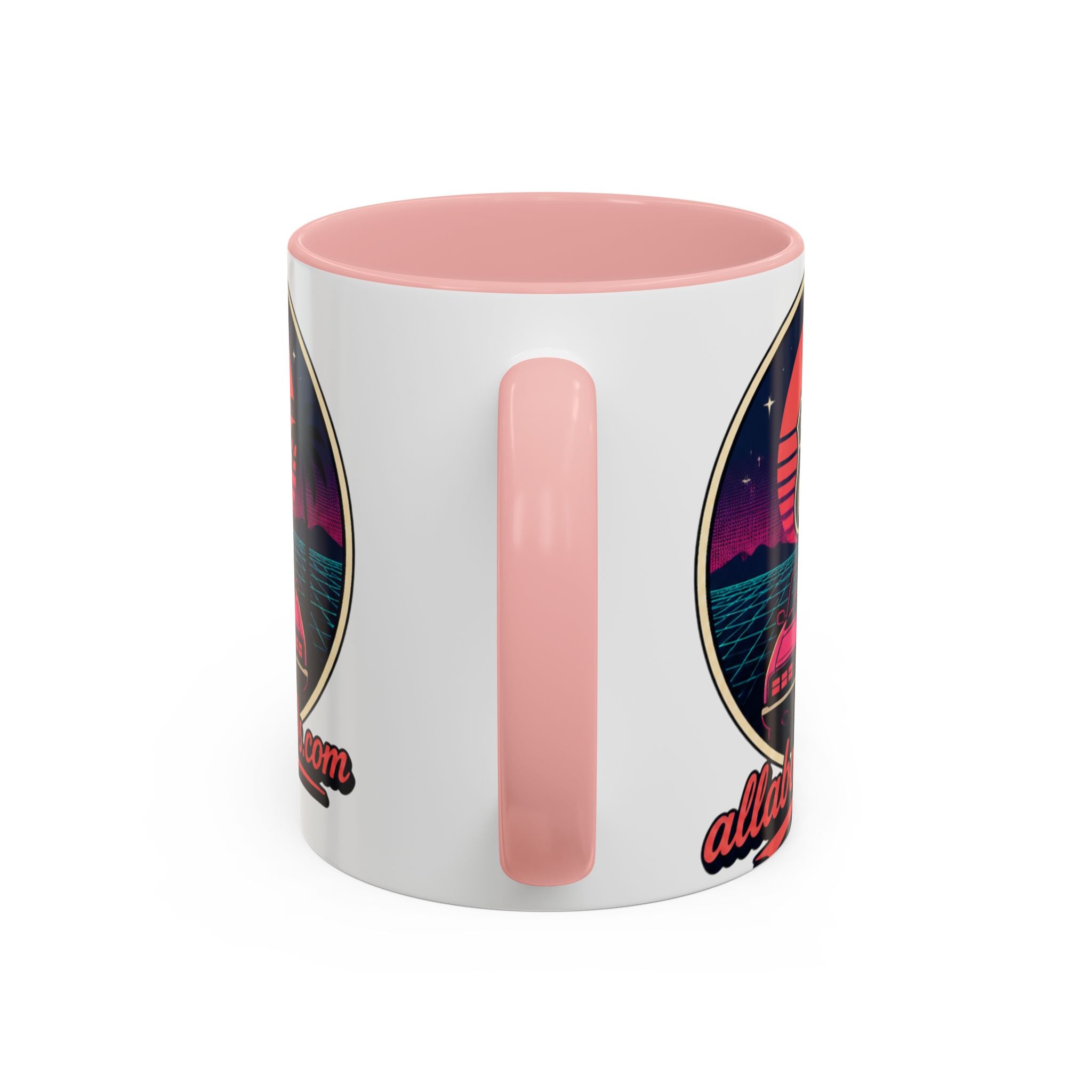 Route 66 Retro 80s Accent Coffee Mug — 'allabout80s' Vintage Sunset Design (11/15oz)