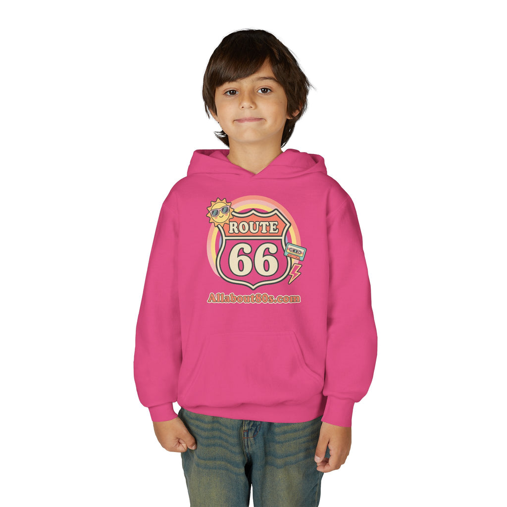 Route 66 Youth Hoodie — Retro Road Trip Graphic Sweatshirt