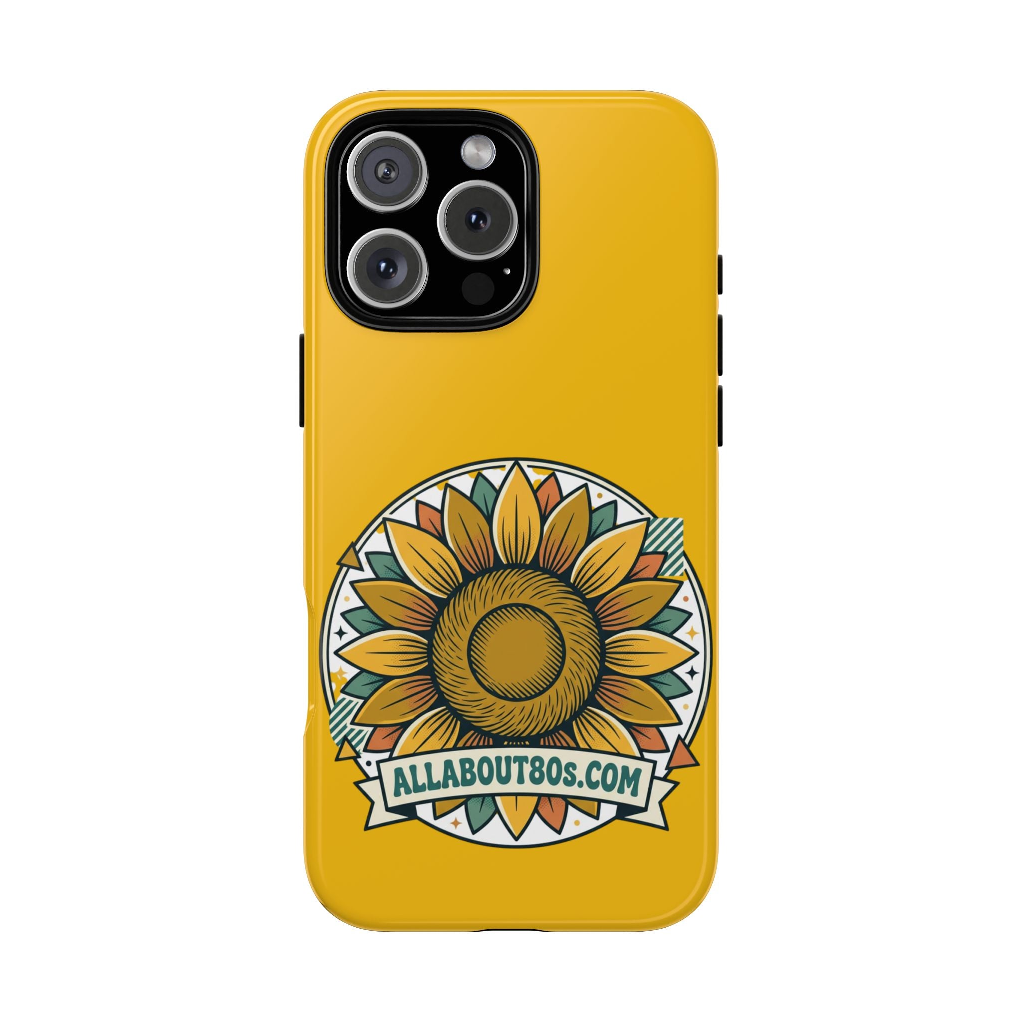 Sunflower Logo Phone Case — AllAbout80s.com Yellow Protective Cover