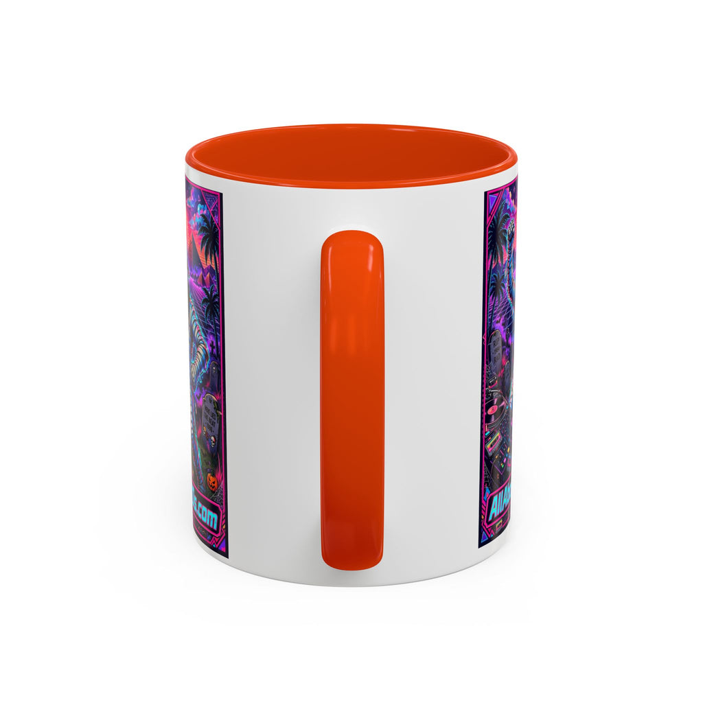 80s Retro Astro Skate Mug — Neon Vaporwave Skeleton Skateboard Coffee Cup (AllAbout80s.com)