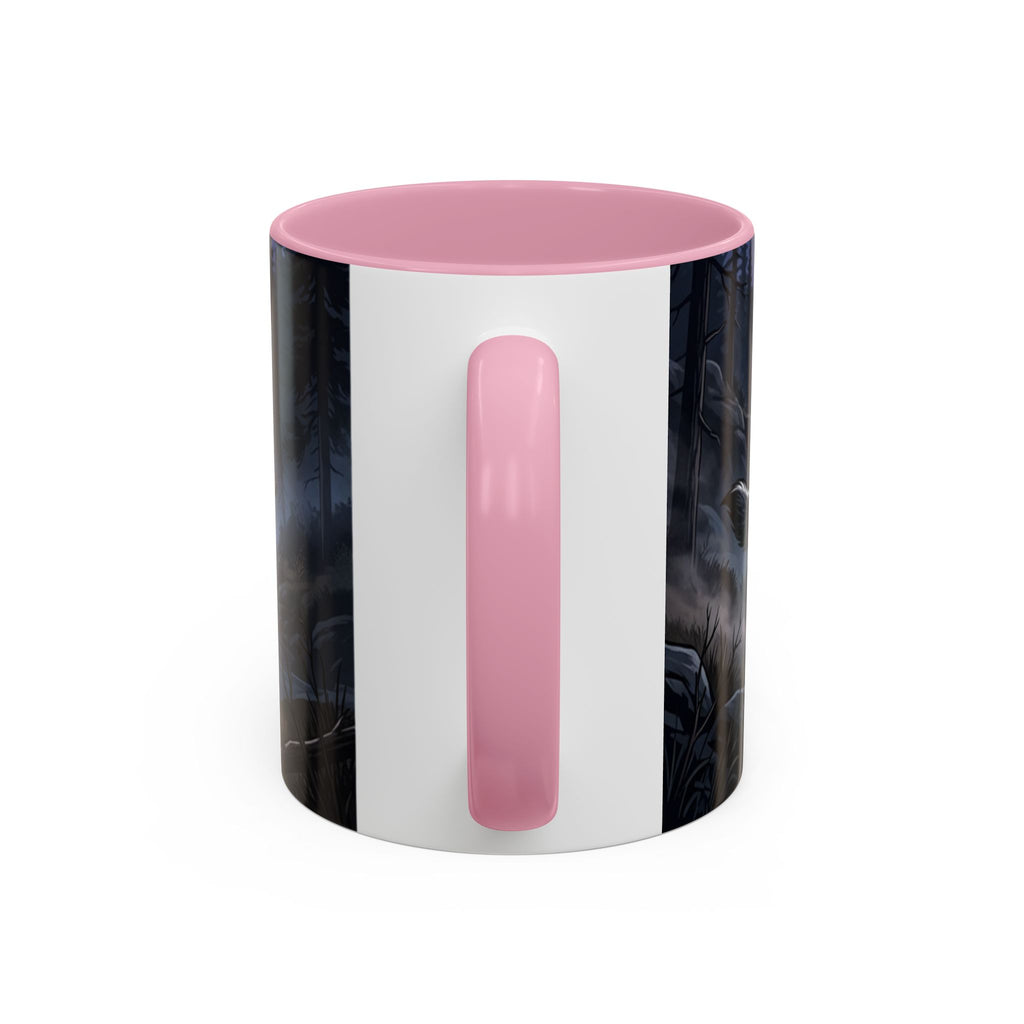 Wolf Pack Nightscape Mug — 11oz/15oz Scenic Black-Interior Coffee Cup