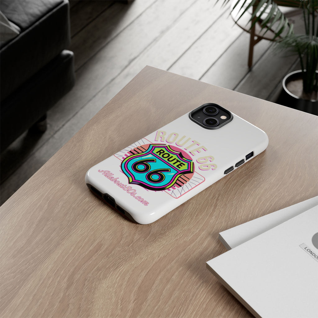 Route 66 Neon Phone Case — Retro Road Trip iPhone Cover