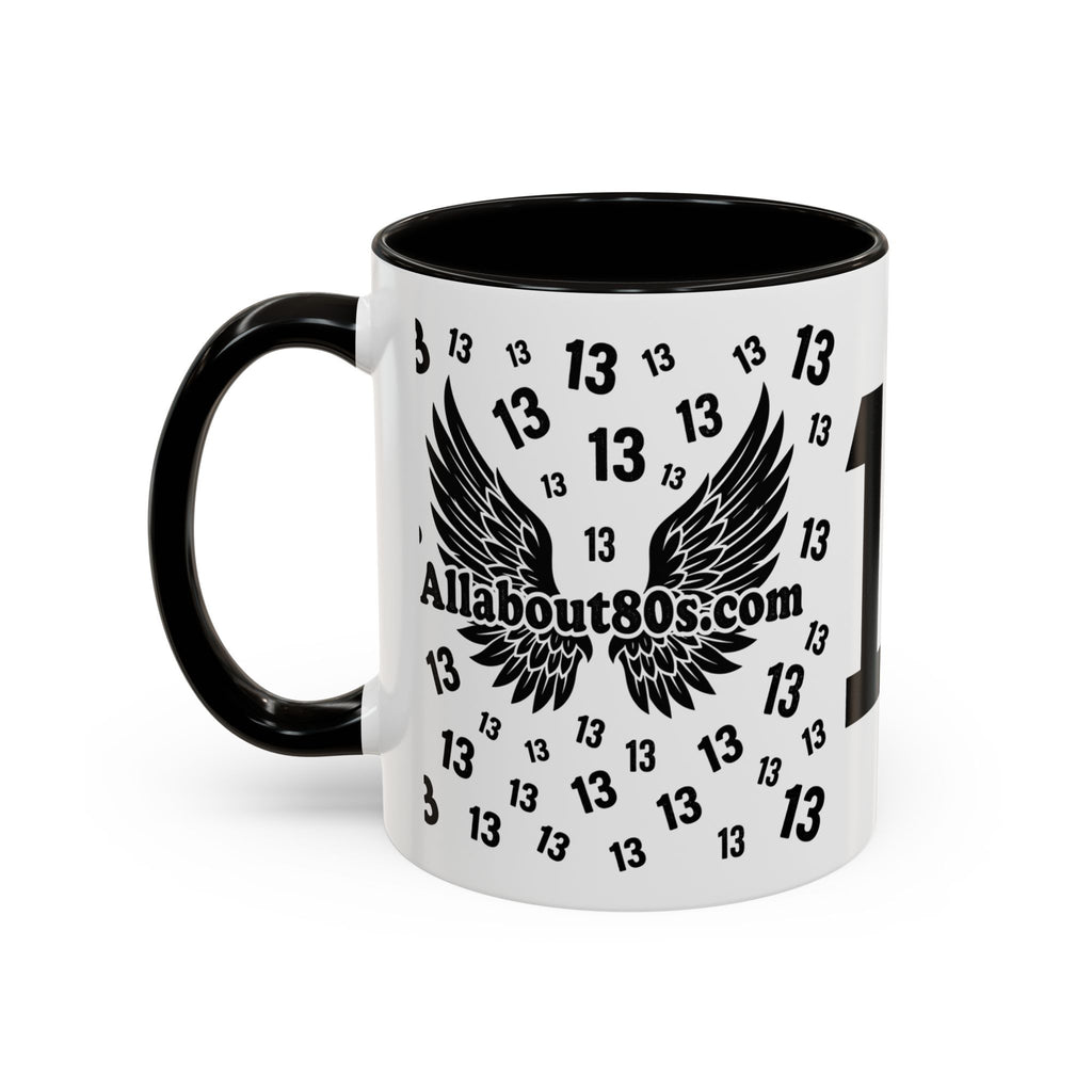 Number 13 Accent Mug — Bold Sports-Style Ceramic Coffee Cup (11oz/15oz)