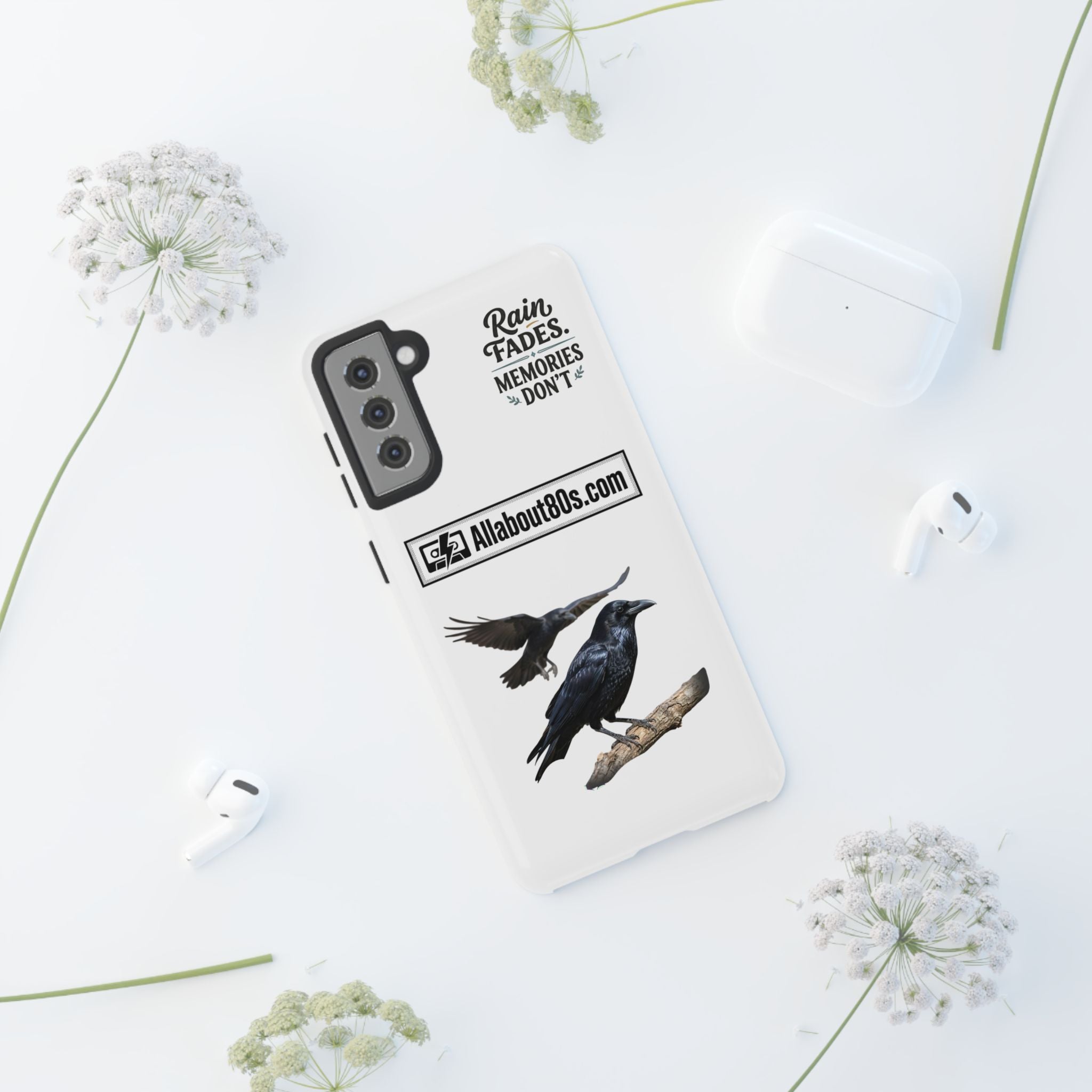 Raven Flight Phone Case — Protective iPhone Case with Black Crow Design