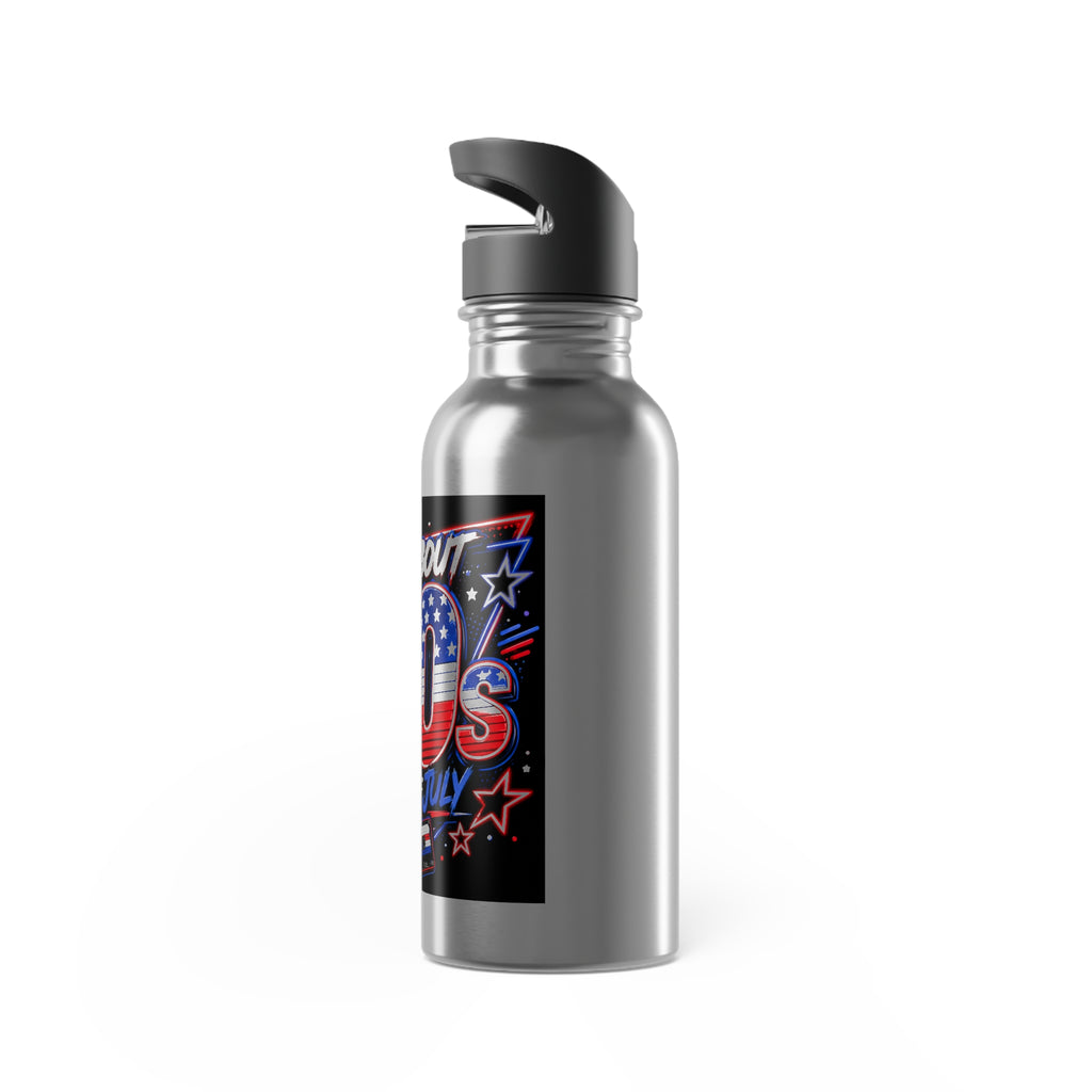 20oz Stainless Steel Water Bottle — "All About 80s" 4th of July Patriotic Straw Bottle
